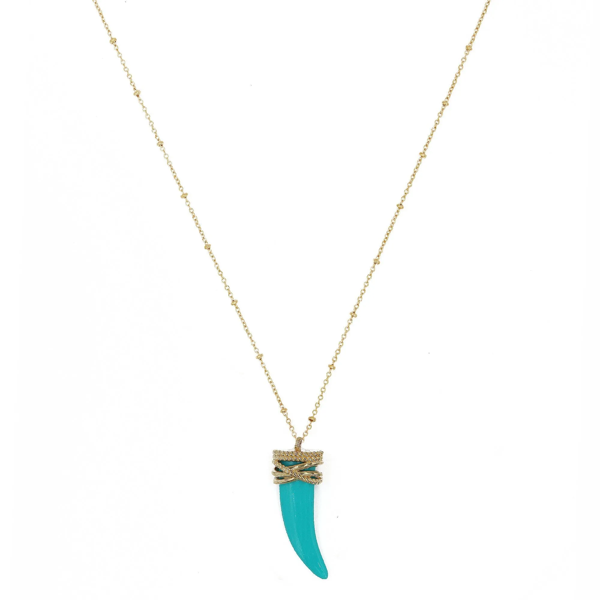 Collier plaqué or tribu Bleu COLLIER PLAQUÉ OR TRIBU