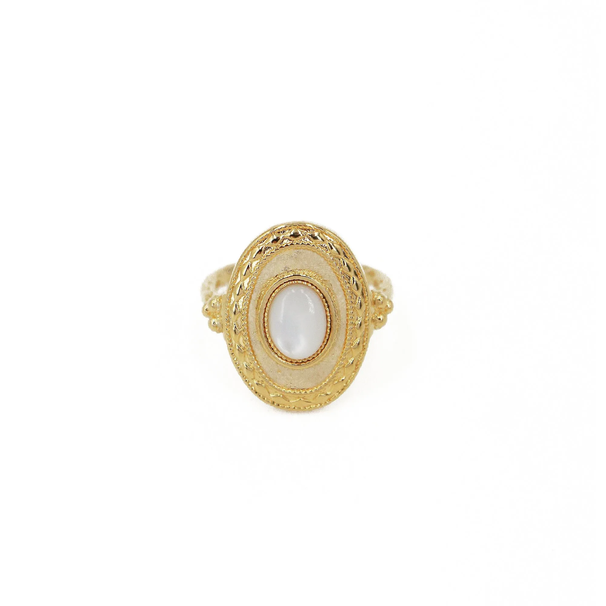 Bague plaqué or kate Blanc BAGUE PLAQUÉ OR KATE