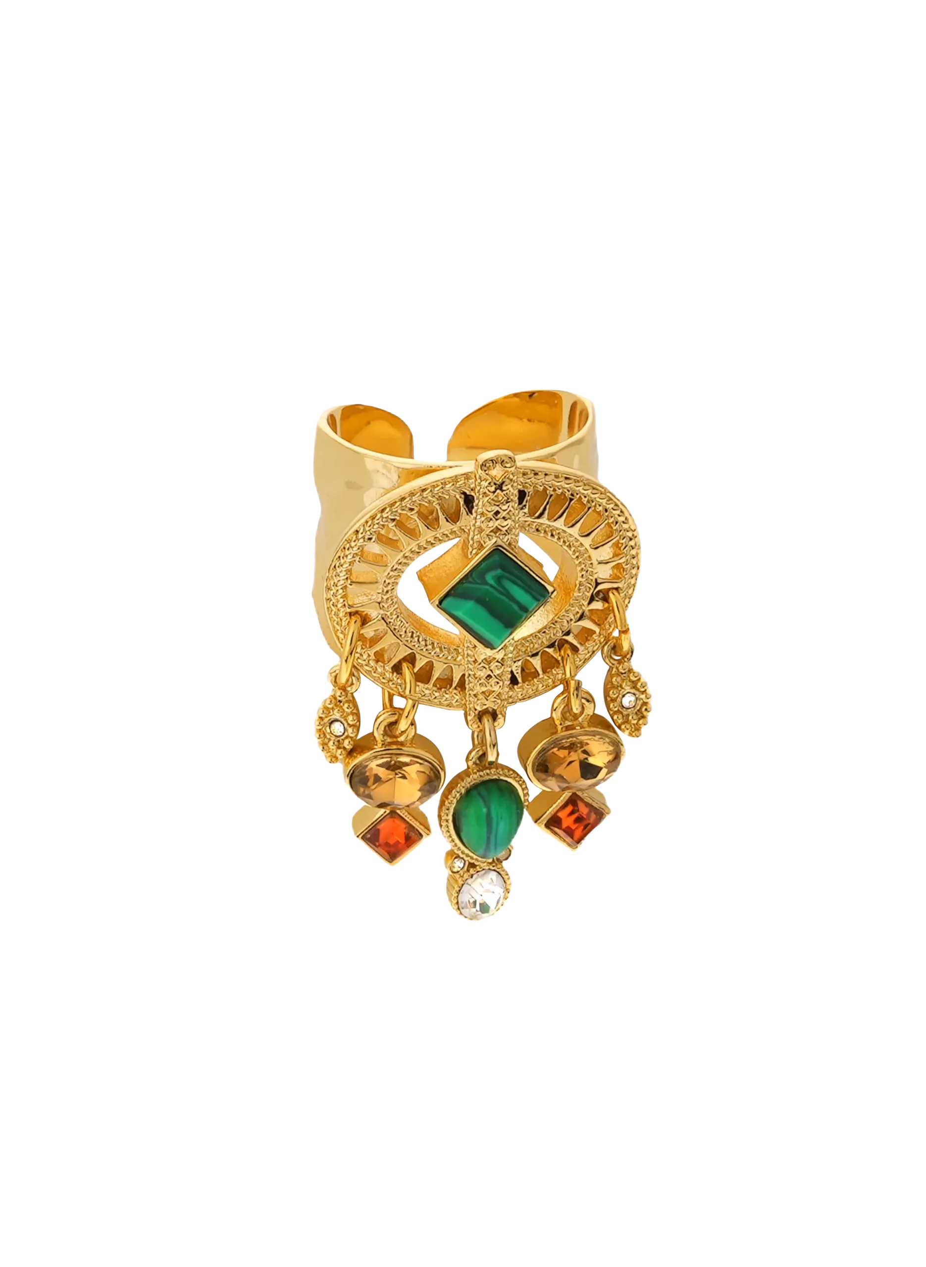 Bague ajustable avec pampilles de perles Doré CARNABAL