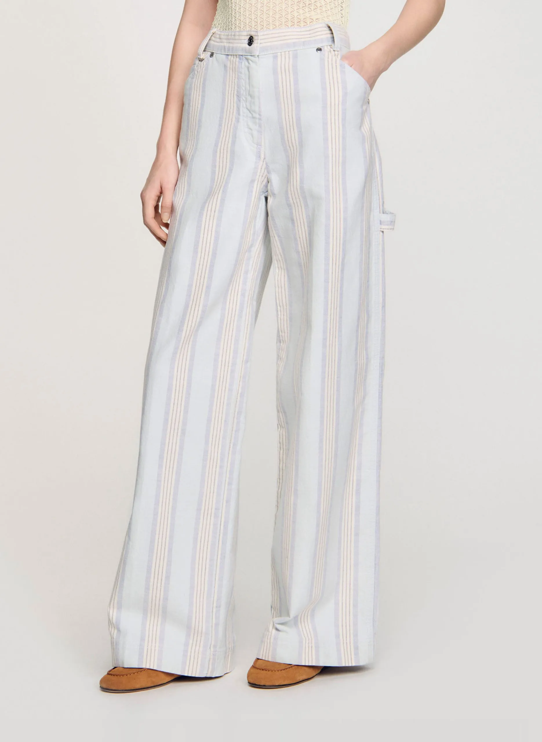 Pantalon à rayures Bleu