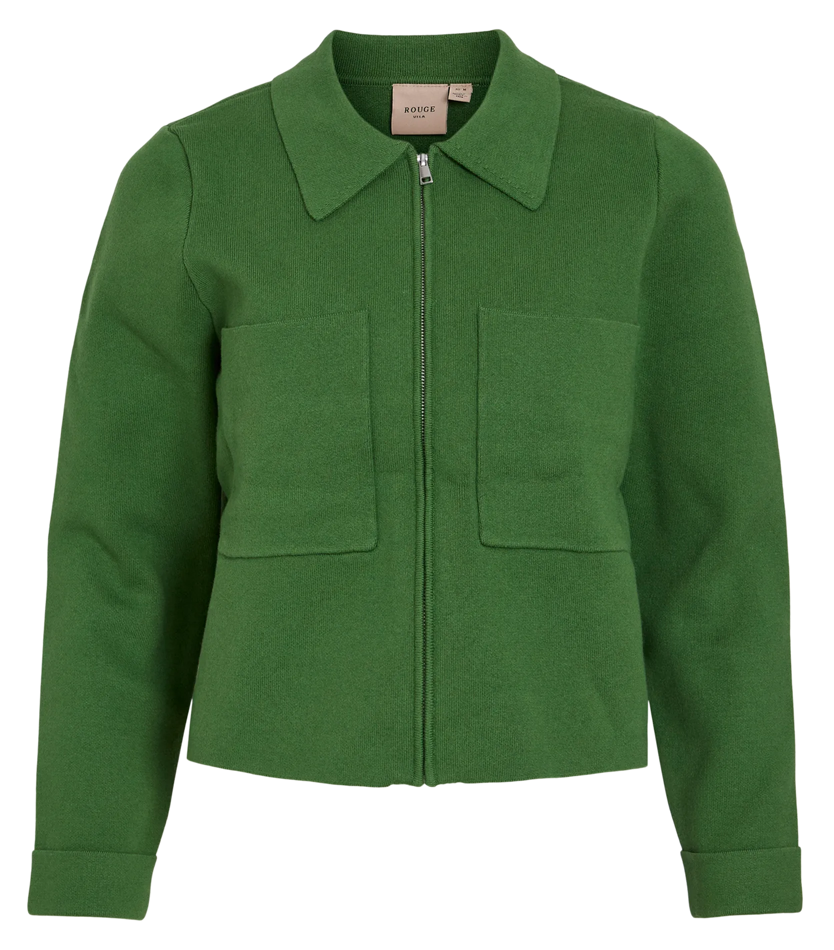 Veste droite en coton bio mélangé Vert