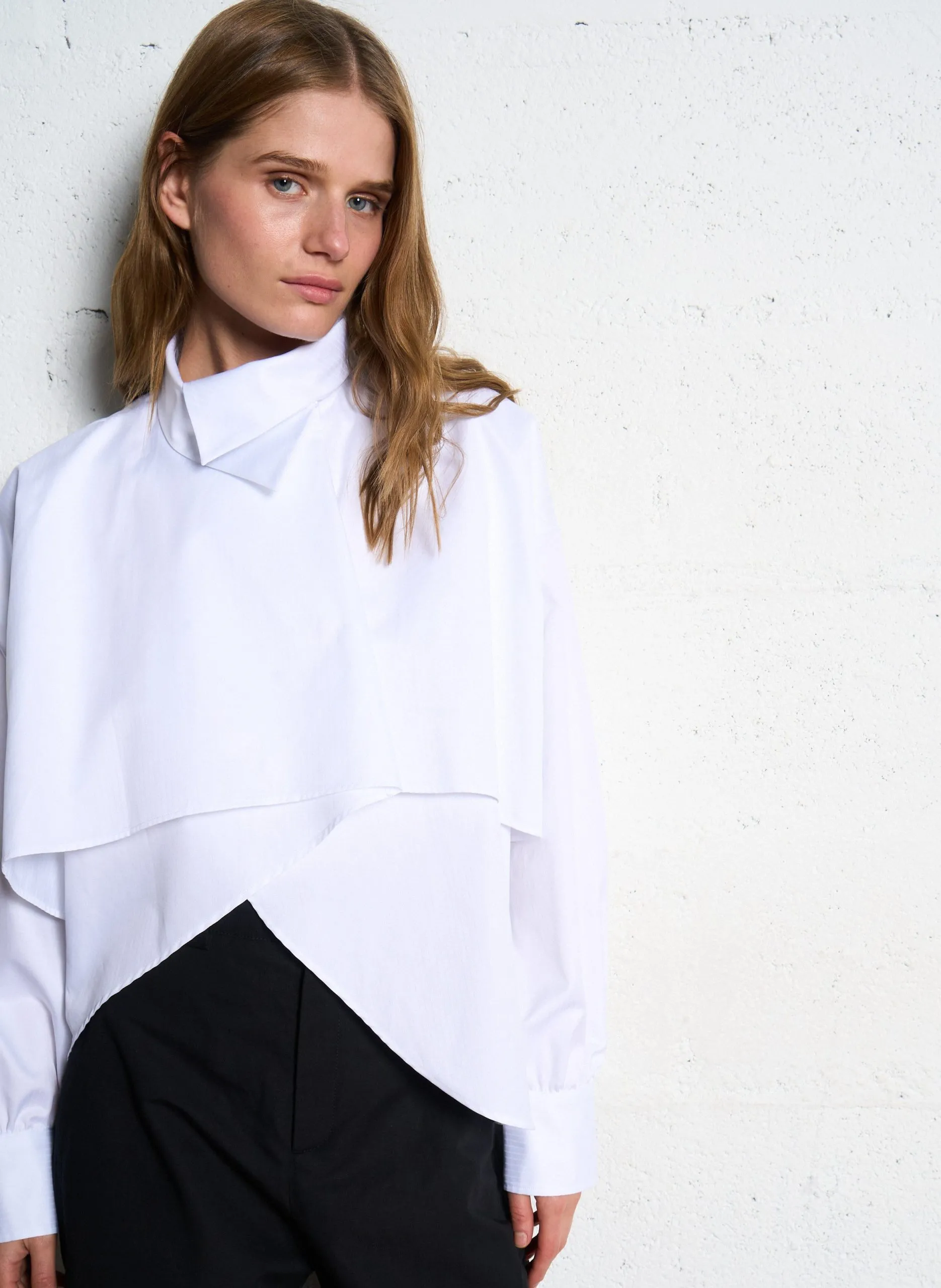 Chemise ample en coton rayé Blanc BIRD