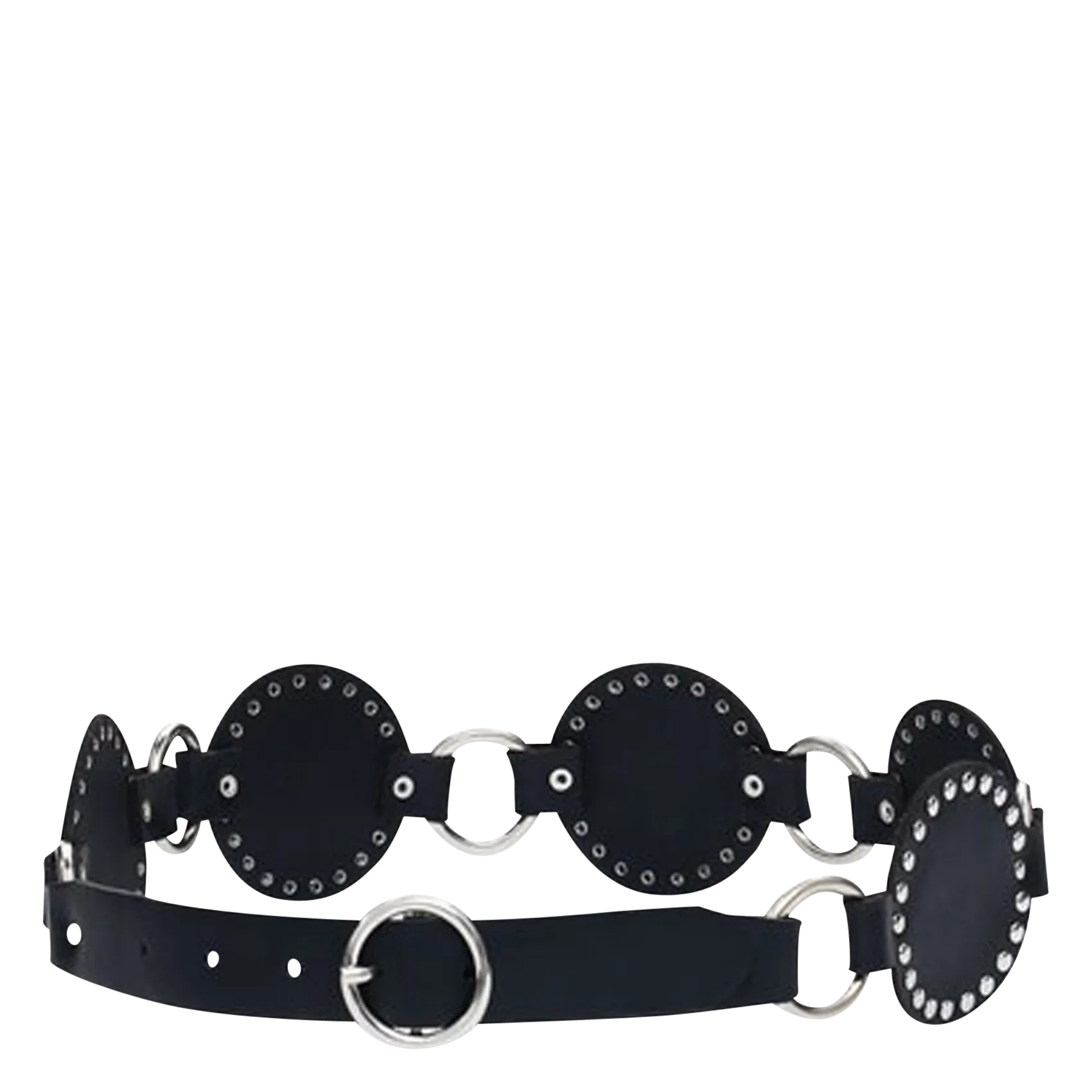 Ceinture ronds en cuir Noir