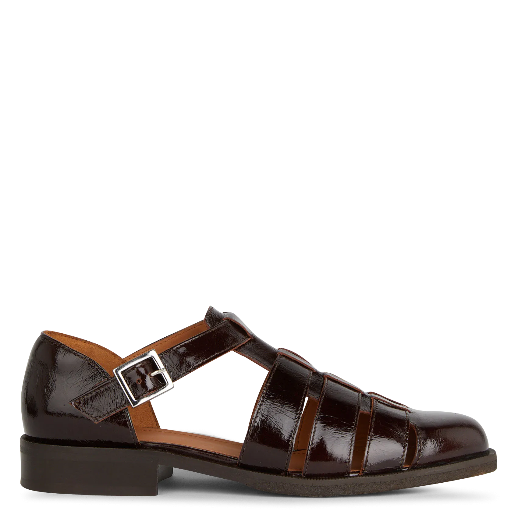 Méduses en cuir vernis Marron