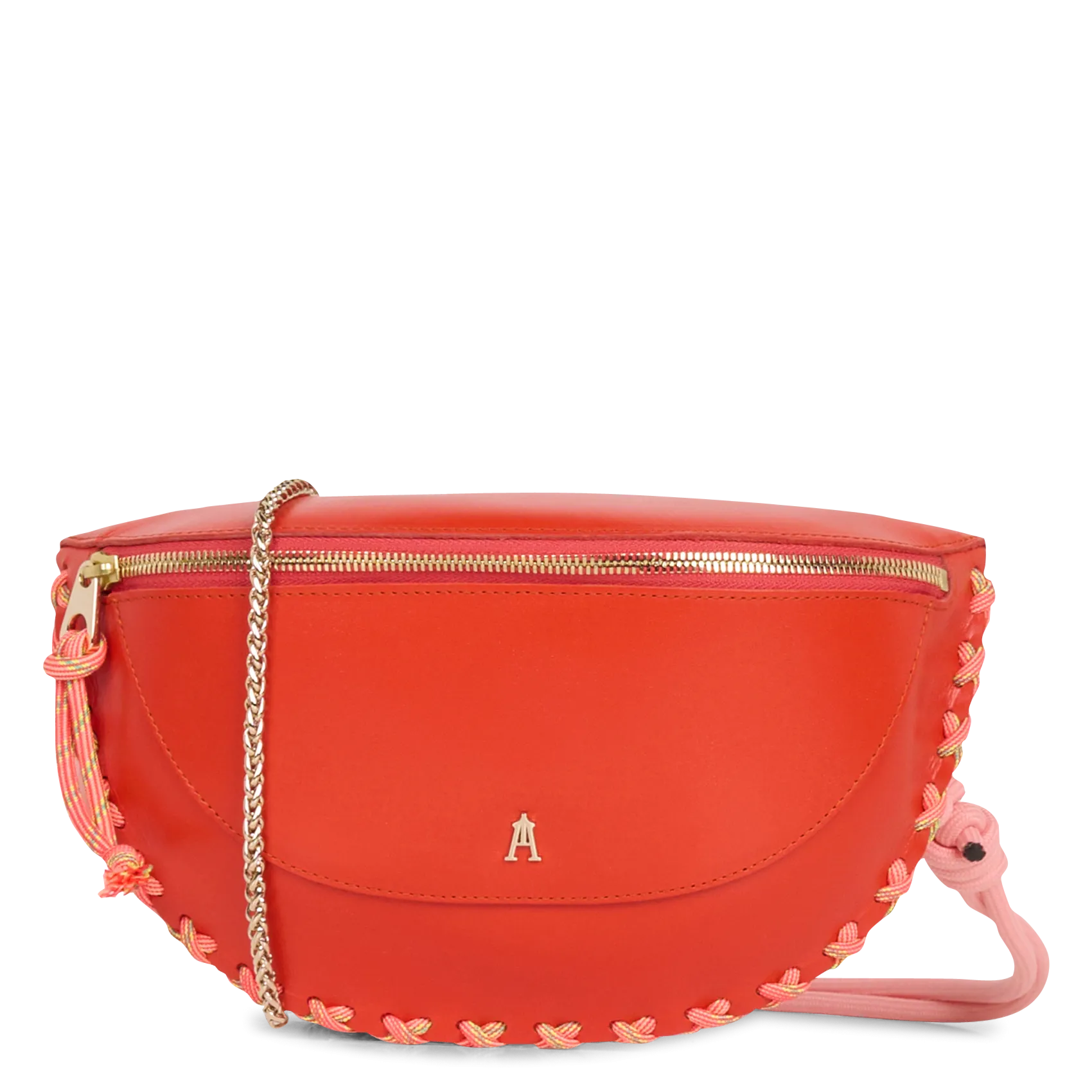 Sac banane en cuir Rouge SMILE CROSS