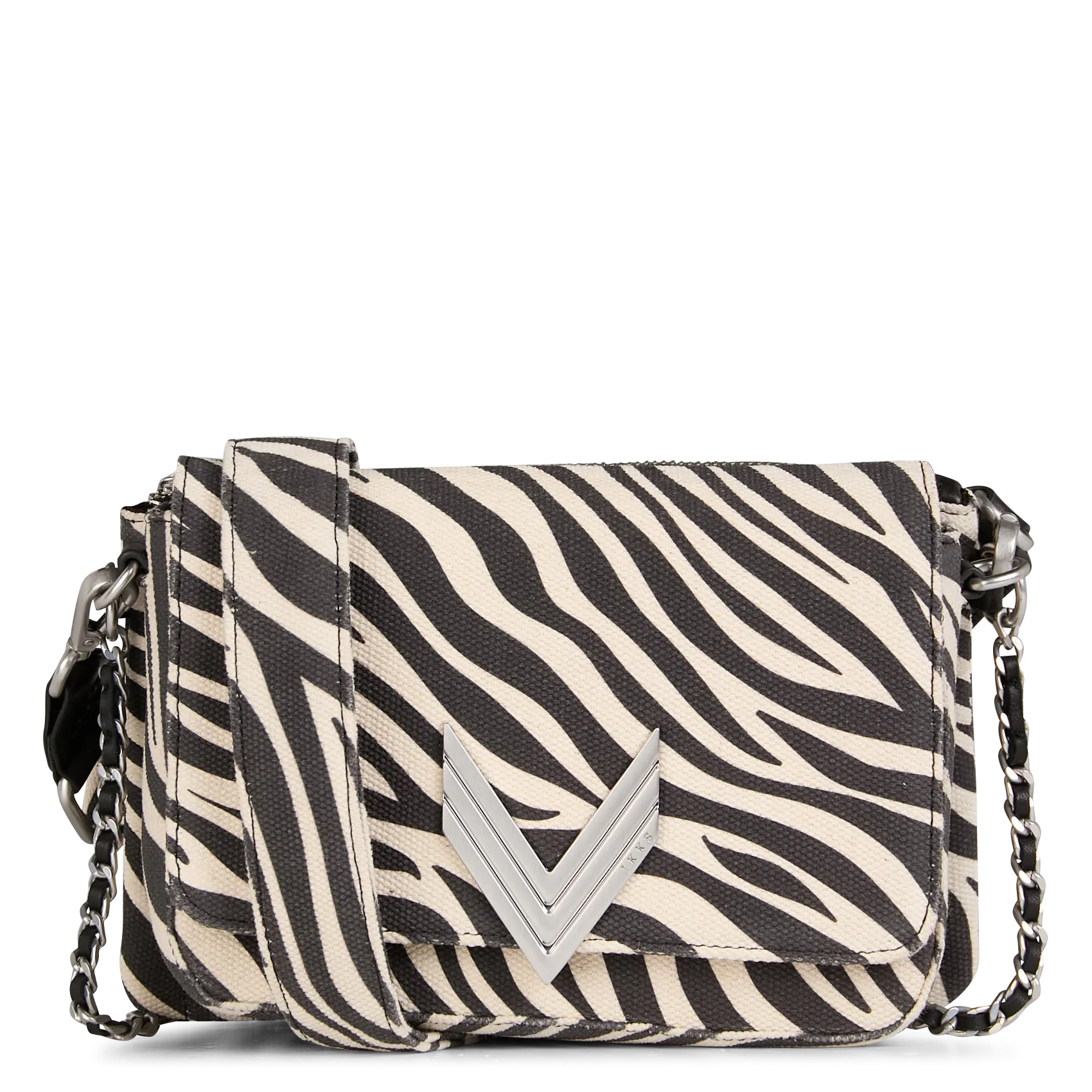 Sac bandoulière à rabat zébré Noir 111