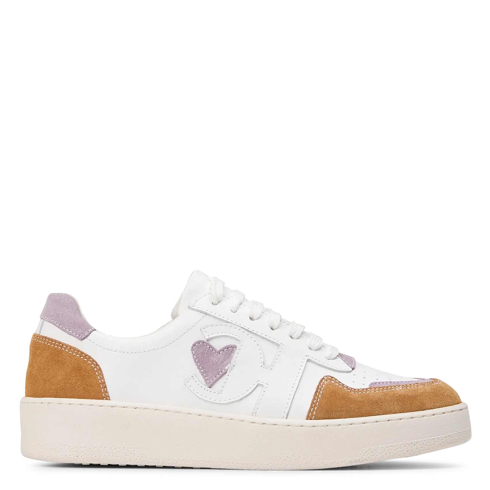 Baskets basses en cuir mélangé Violet