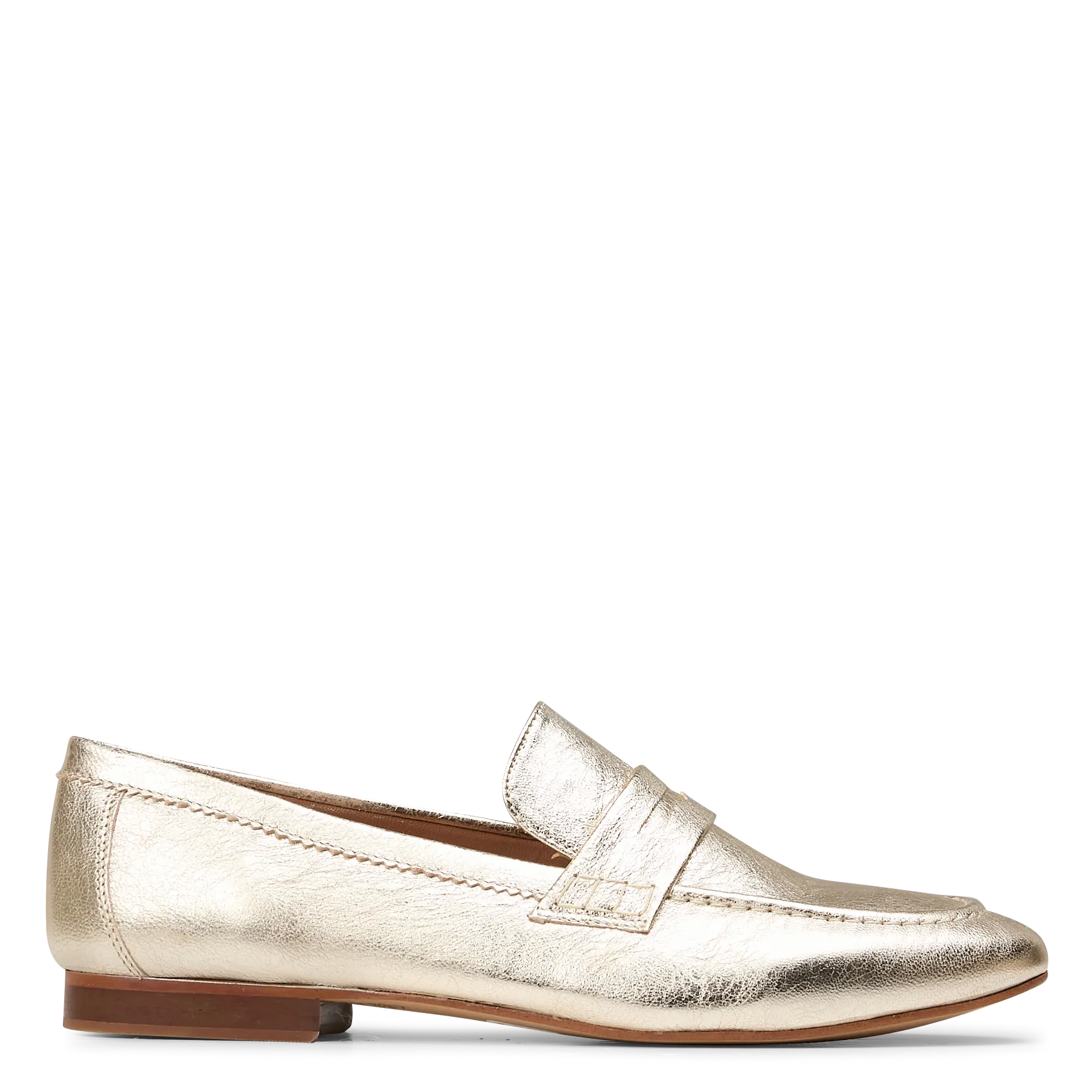 Mocassins en cuir métallisé Doré ABLA