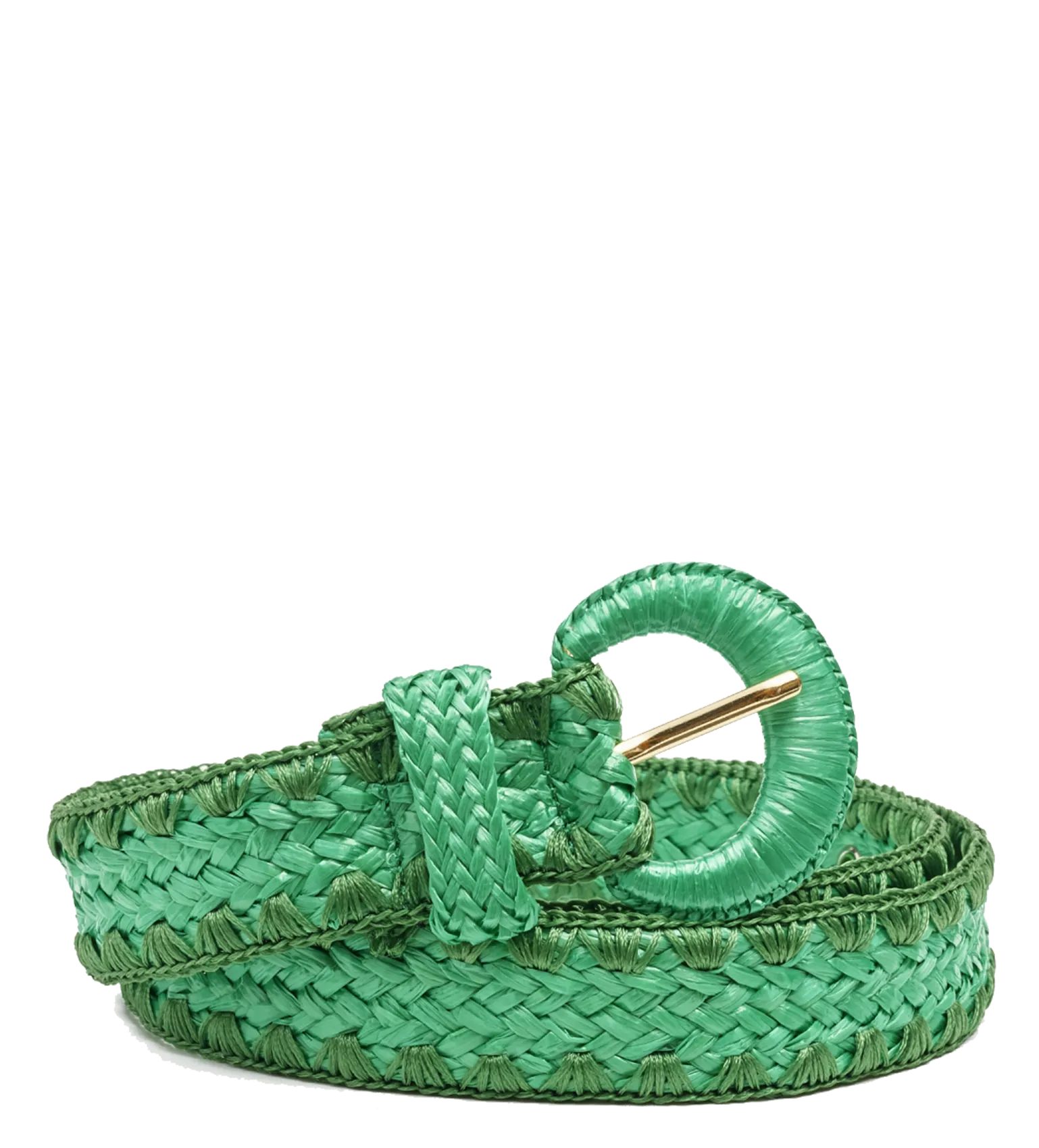 Ceinture tressée en raphia Vert RAFFIA