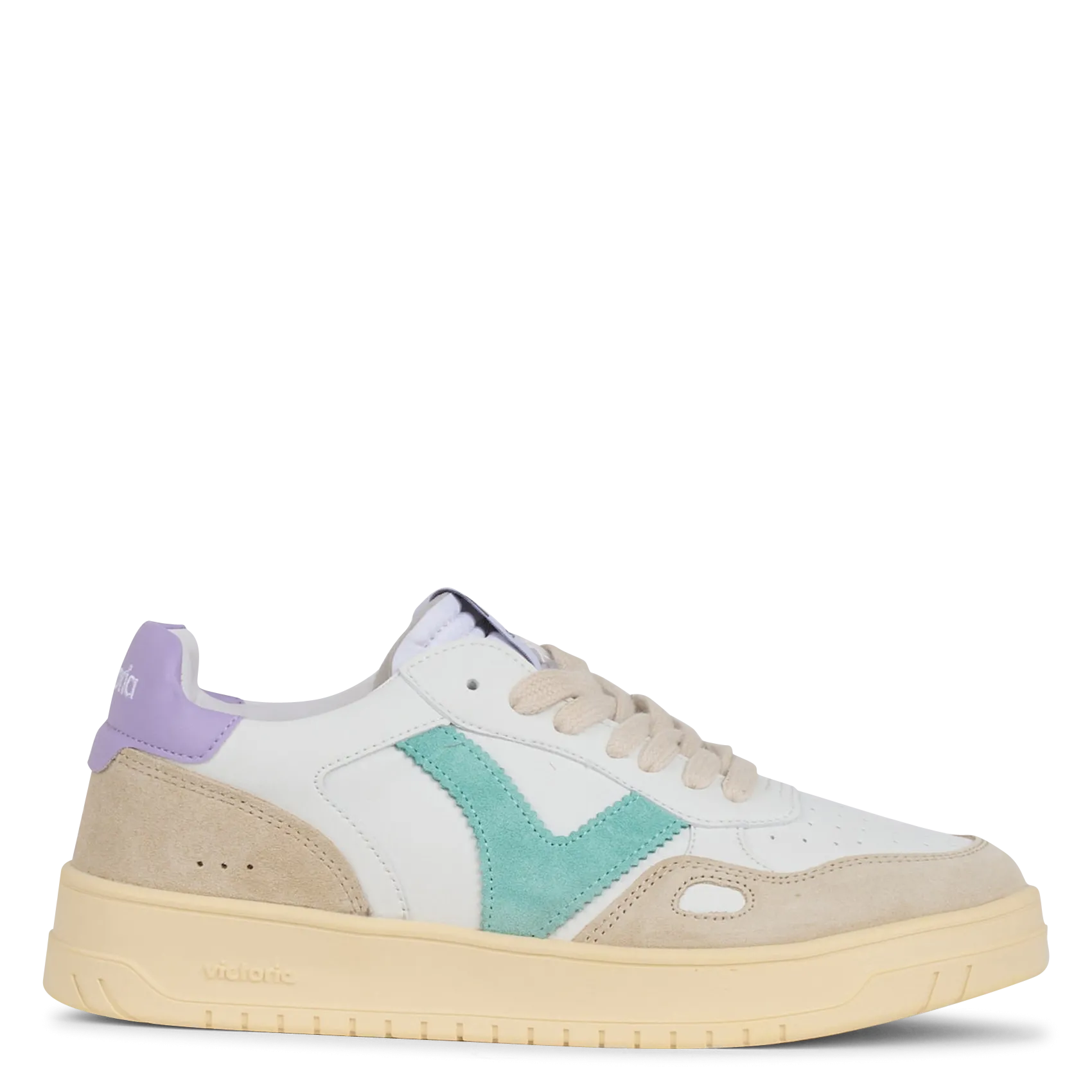 Baskets à plateforme en cuir velours Violet