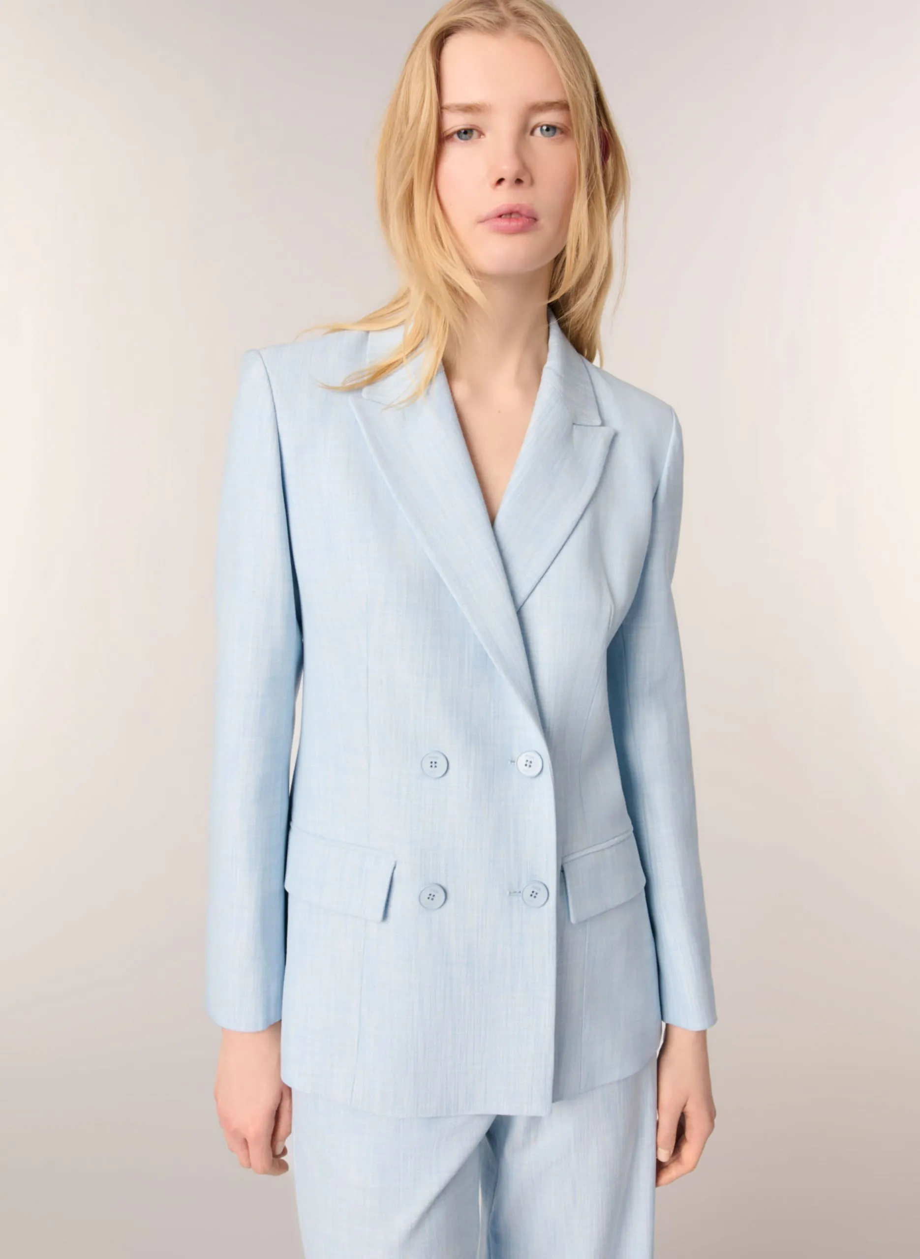Veste tailleur cintrée Bleu