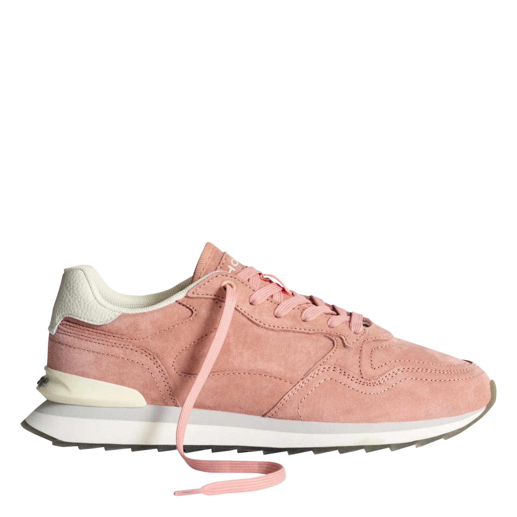 Baskets basses à lacets en daim Rose BARAHONA
