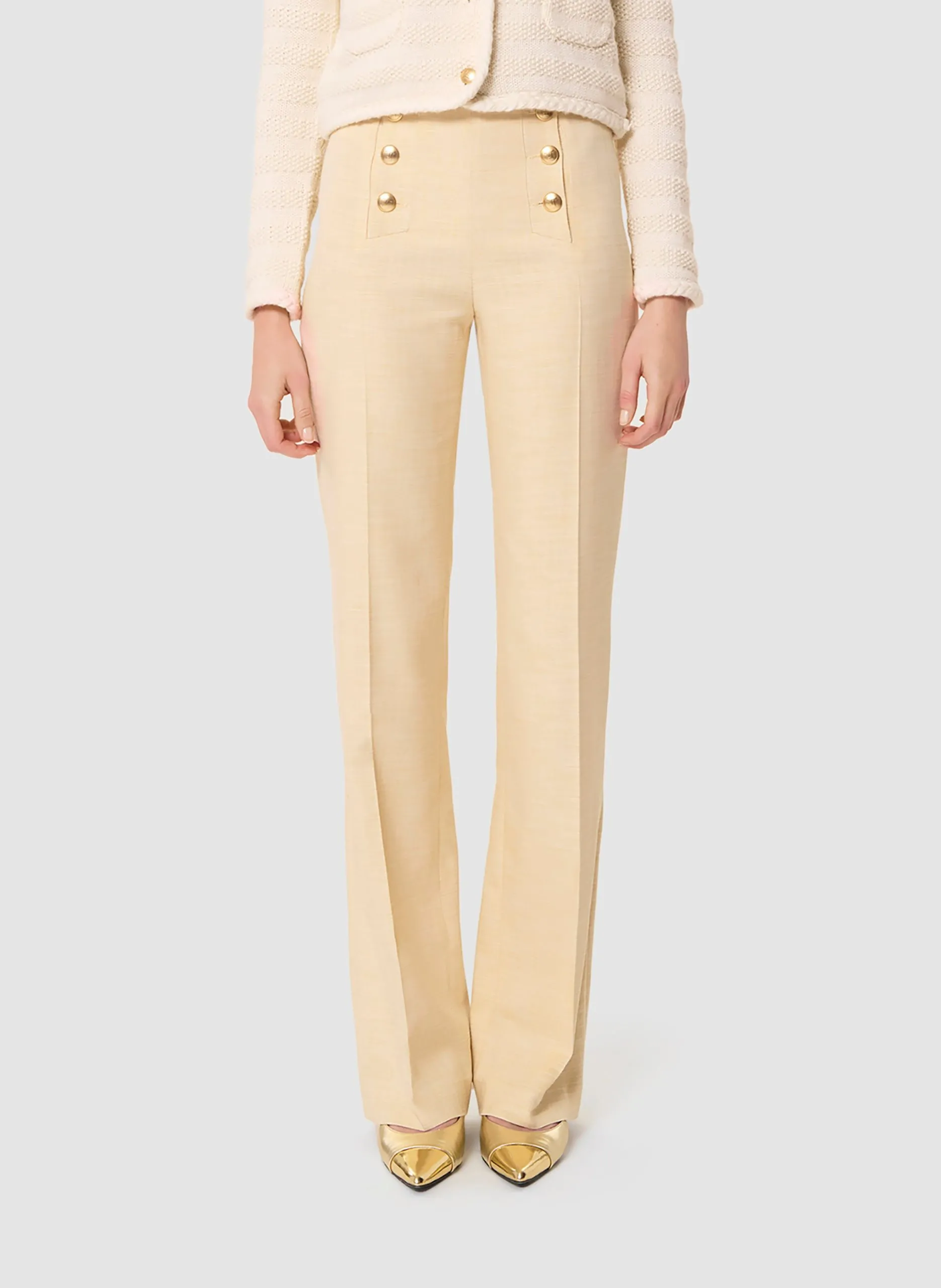 Pantalon droit de tailleur Jaune PEPINO