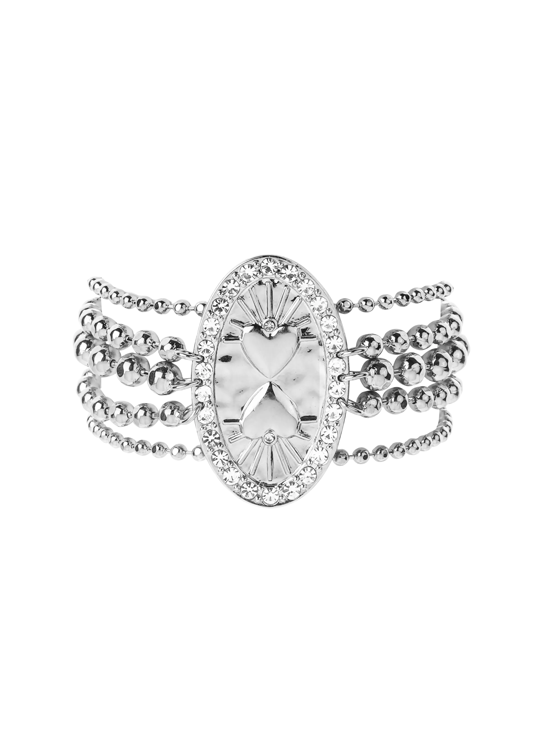 Bracelet manchette multiliens avec fermoir aimanté Argent BEGINING