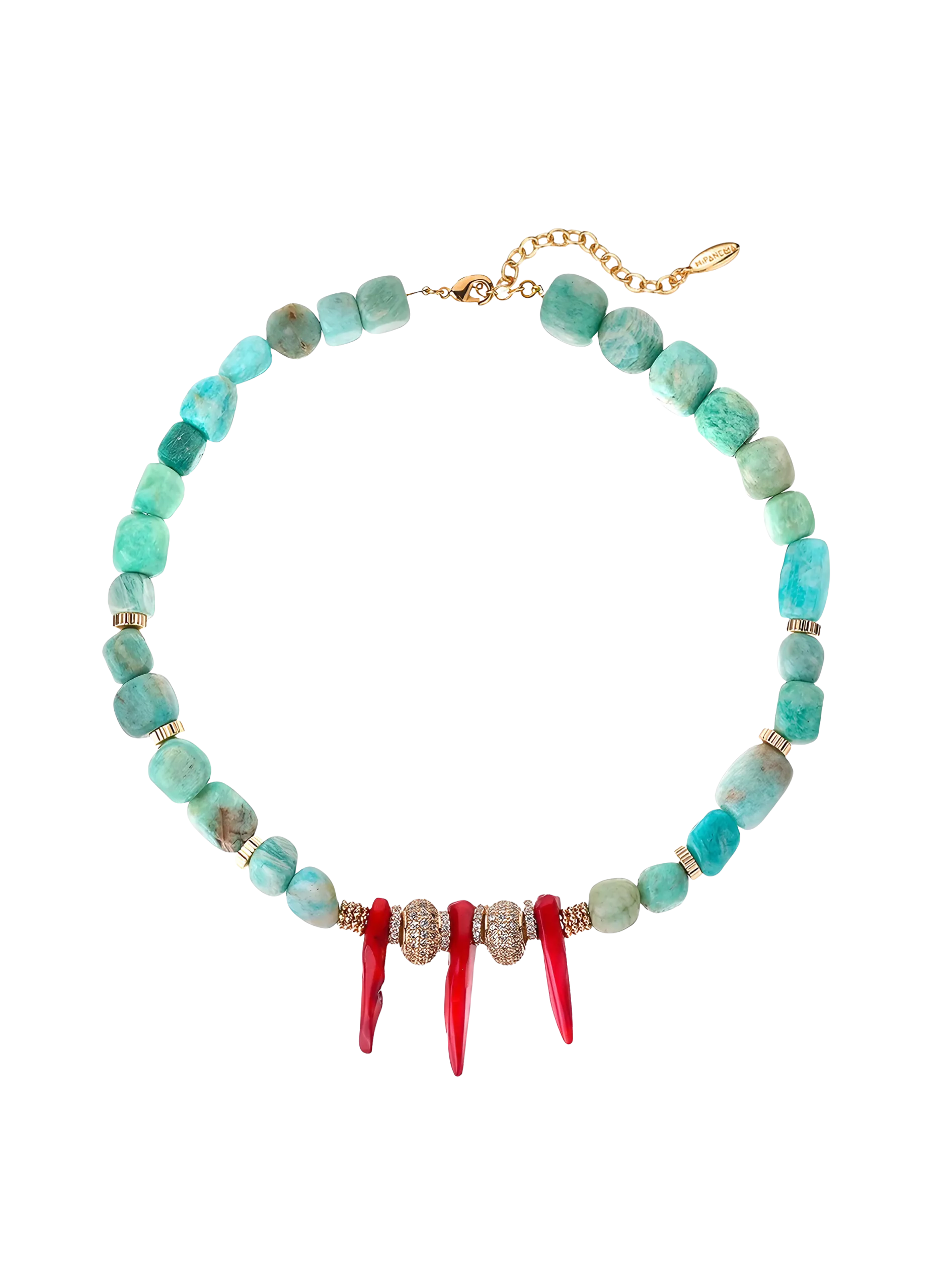 Collier ajustable avec perles et pampilles Bleu MARCEL