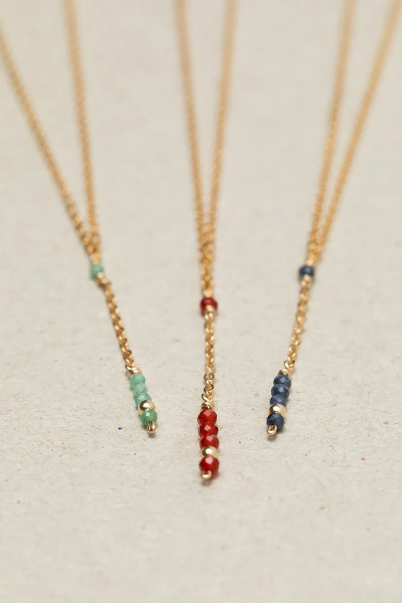 Collier long théa - émeraude Vert