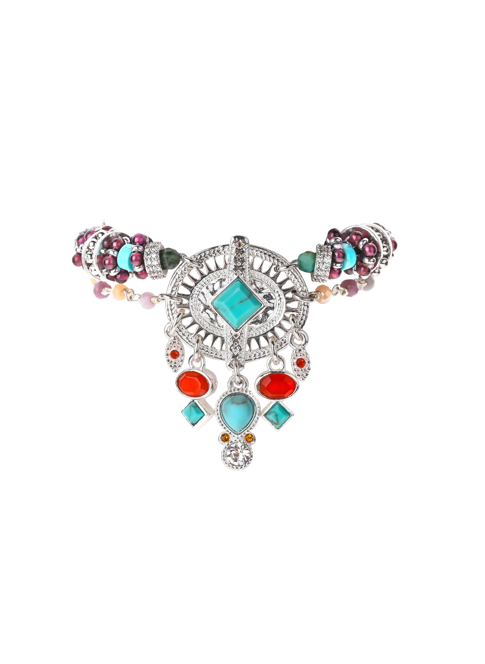 Bracelet manchette multiliens avec fermoir aimanté Argent HERRERA