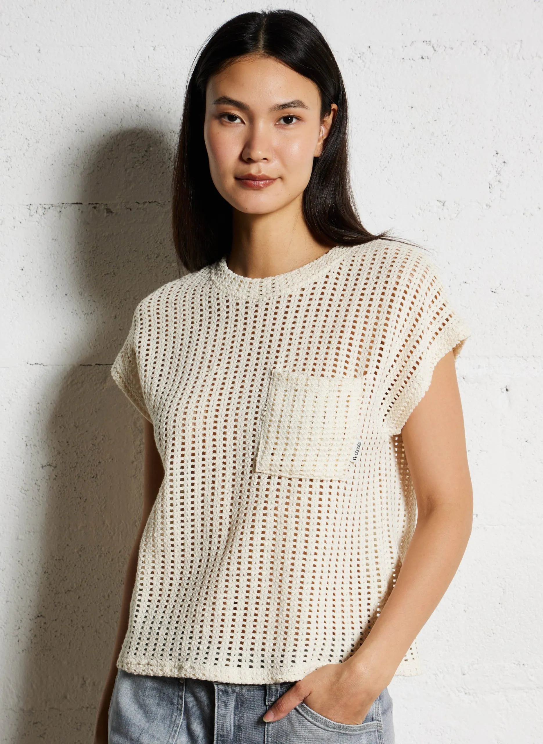 Tee-shirt oversize col rond en coton Blanc GAFO