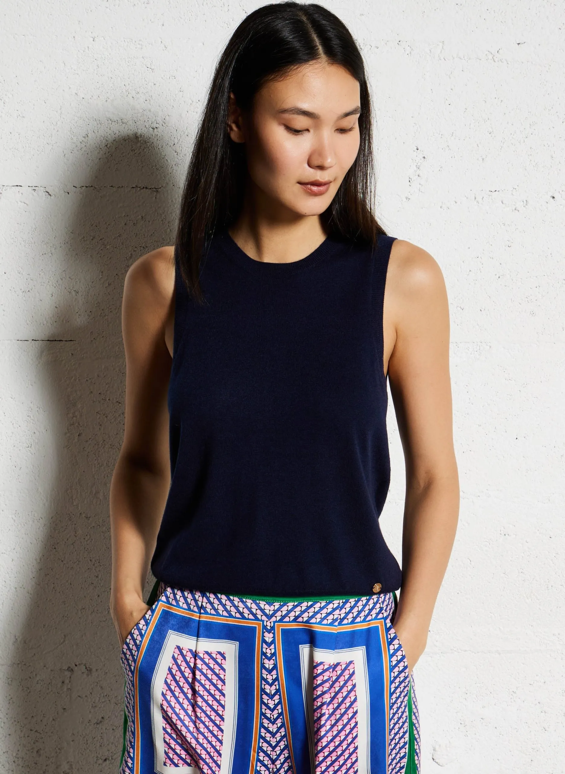 Pull sans manches ample Bleu MARLEY