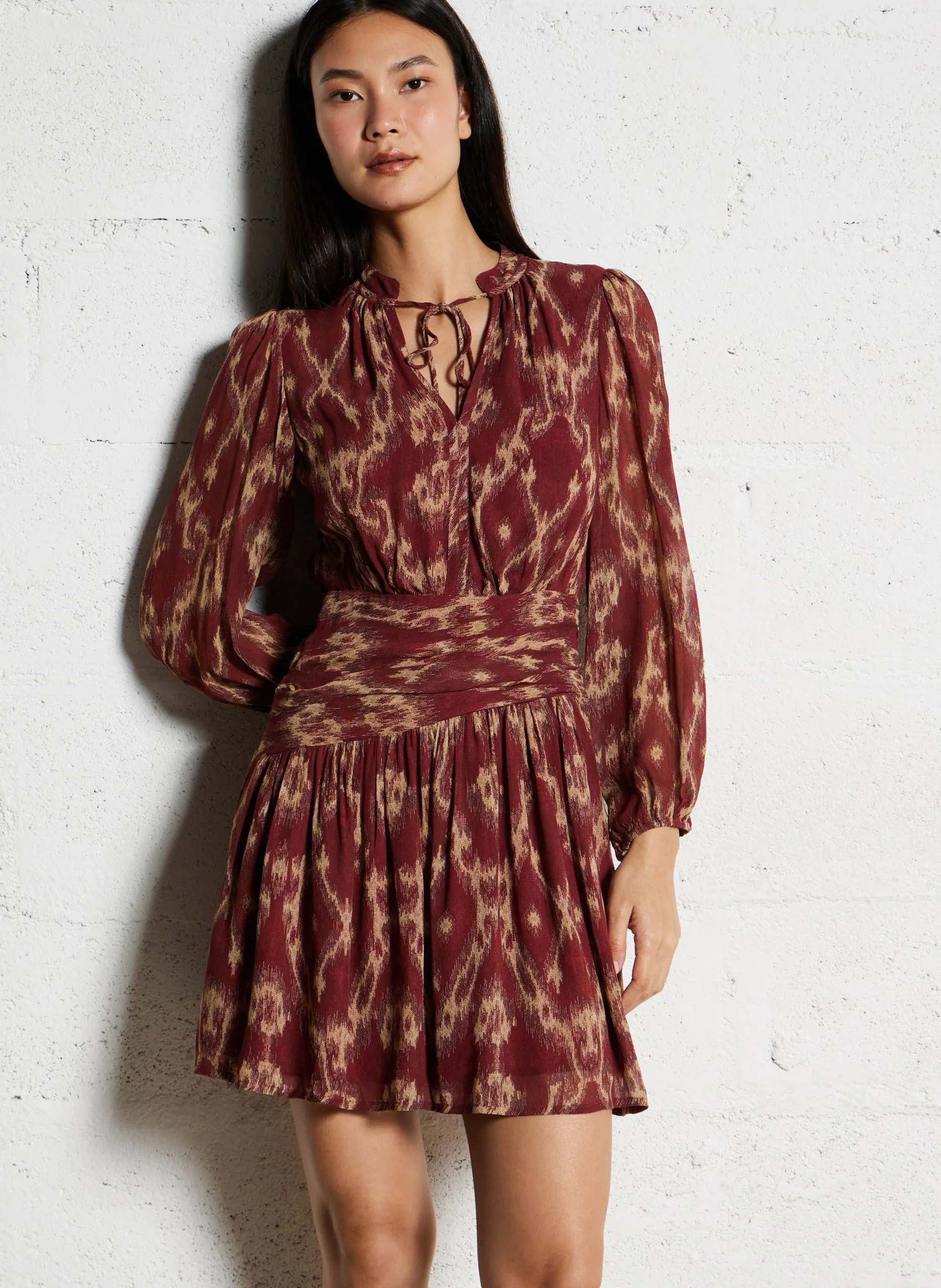 Robe courte imprimé Rouge MINTHE