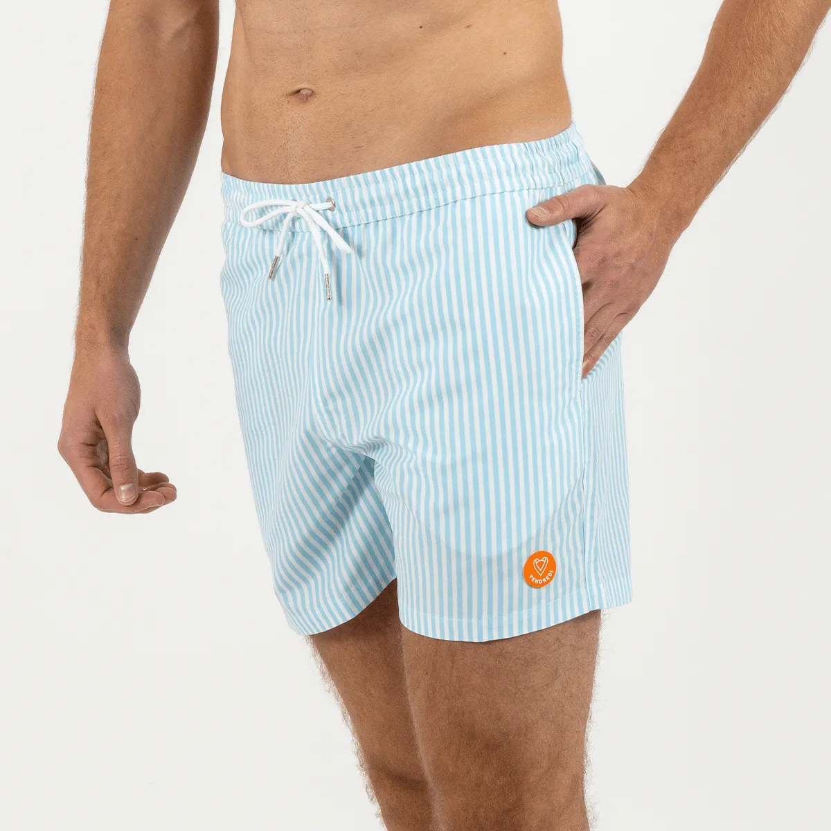 Short de bain en fibres recyclées le roland raye Bleu LE ROLAND RAYE