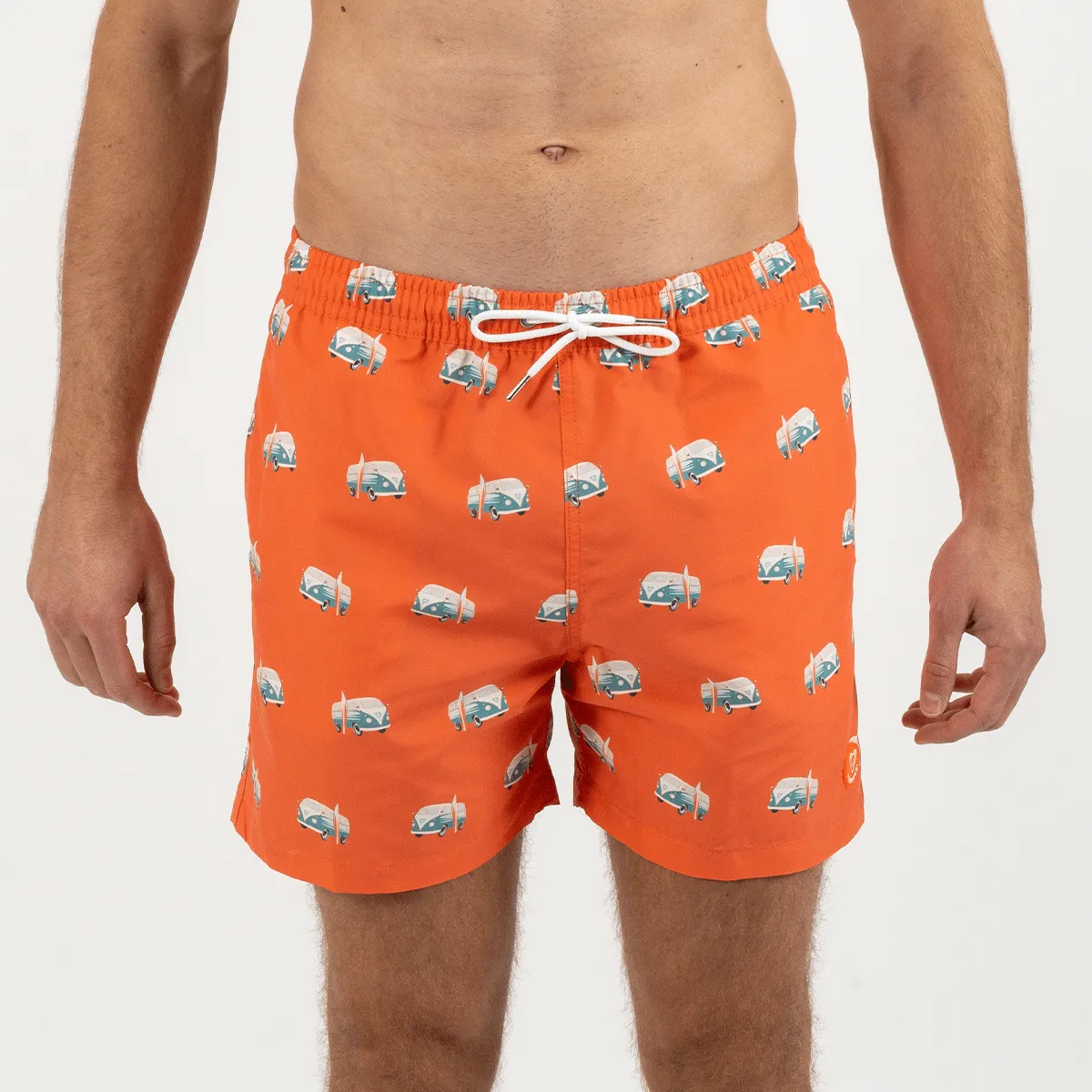 Short de bain en fibres recyclées le baroudeur Orange LE BAROUDEUR