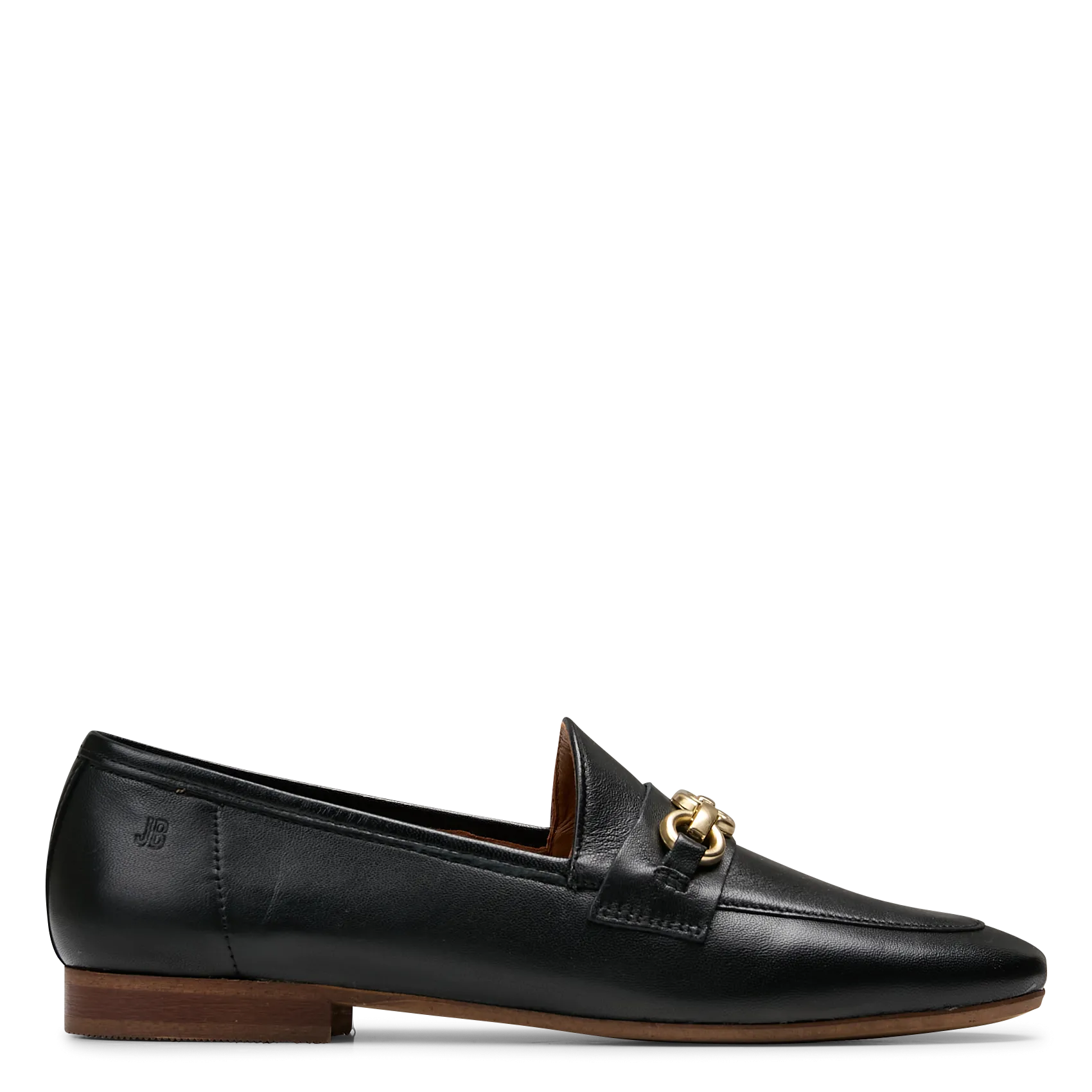 Mocassins plats avec chaine en cuir Noir FRANCHE