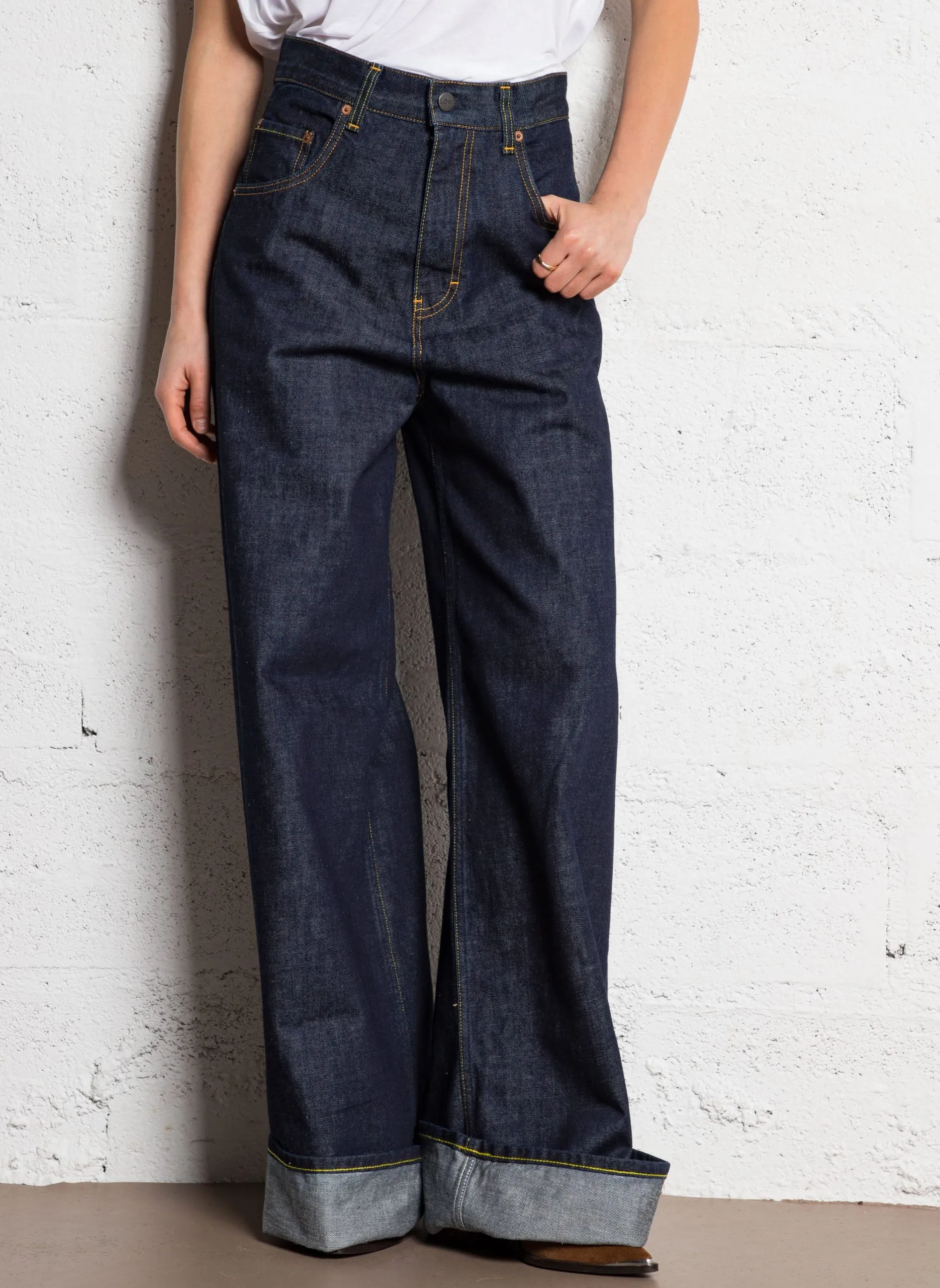 Jean large taille haute Bleu PARKER