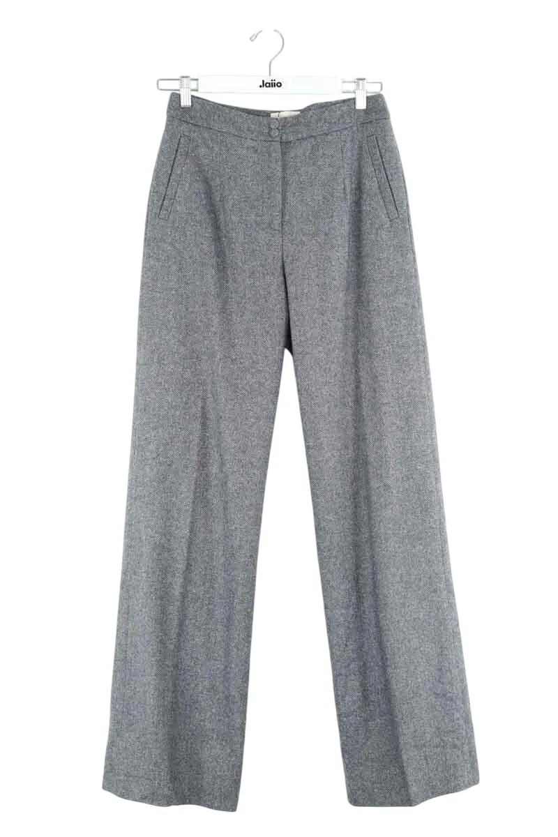 Pantalon large en laine Gris