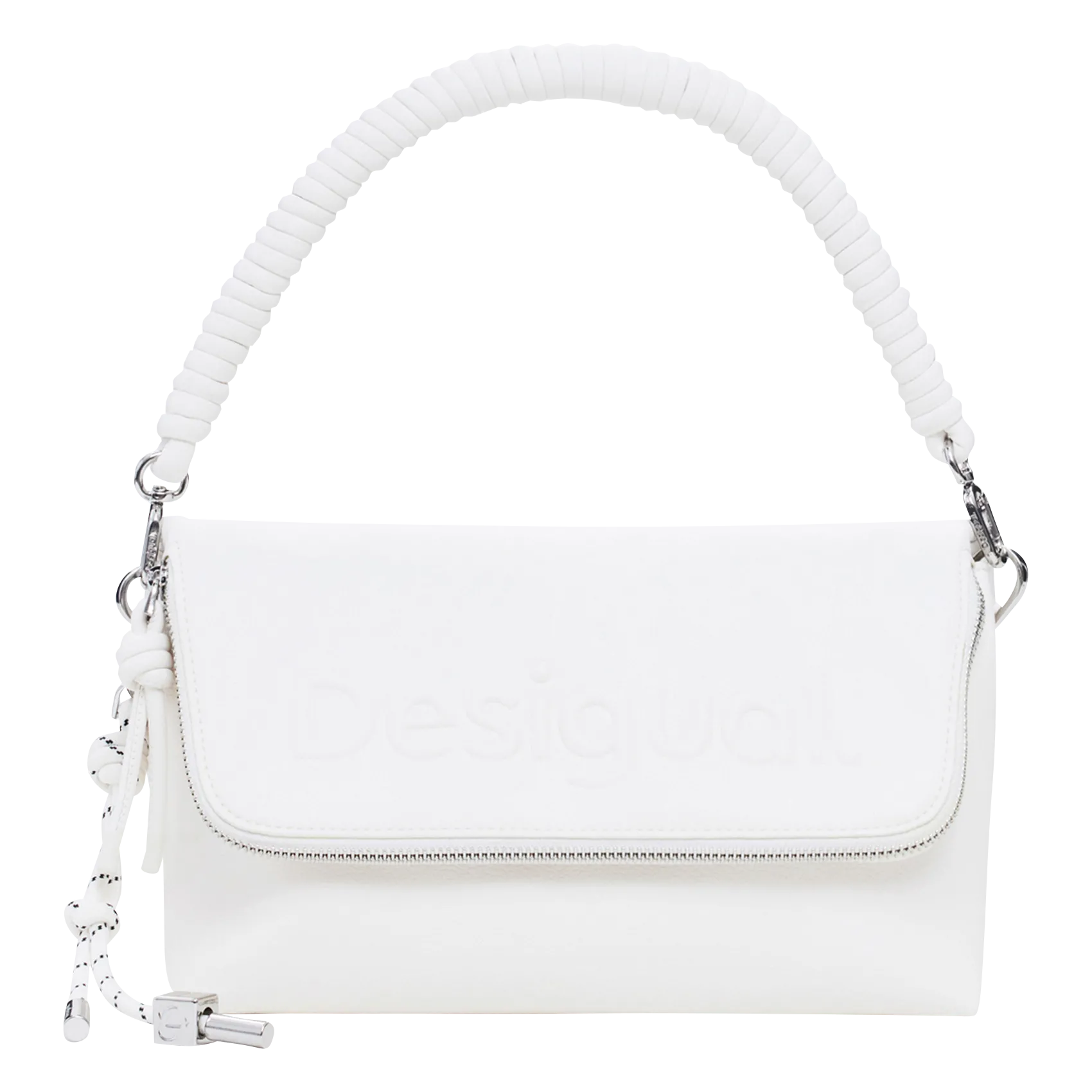 Sac porté épaule à logo 3D Blanc