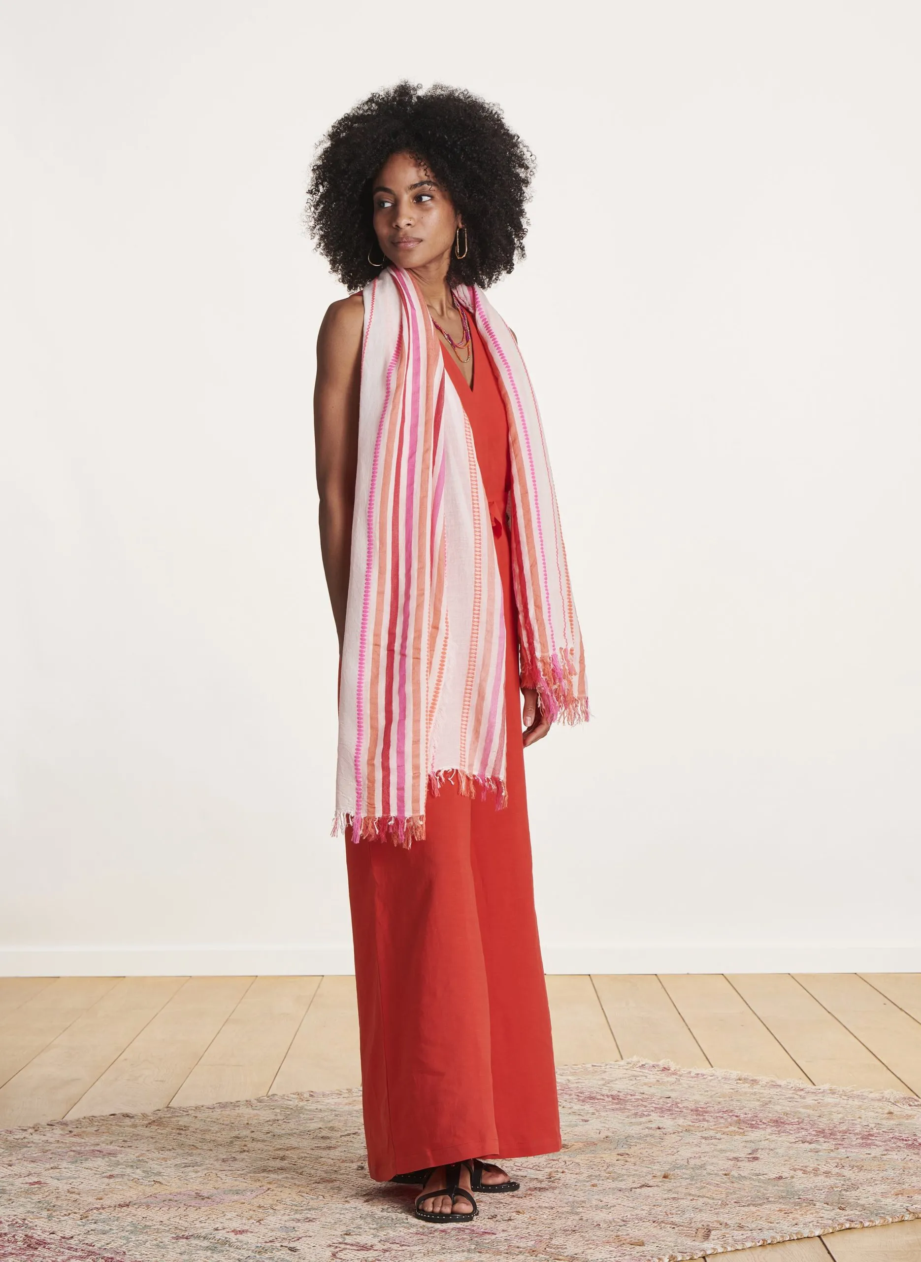 Foulard en coton mélangé Multicolore