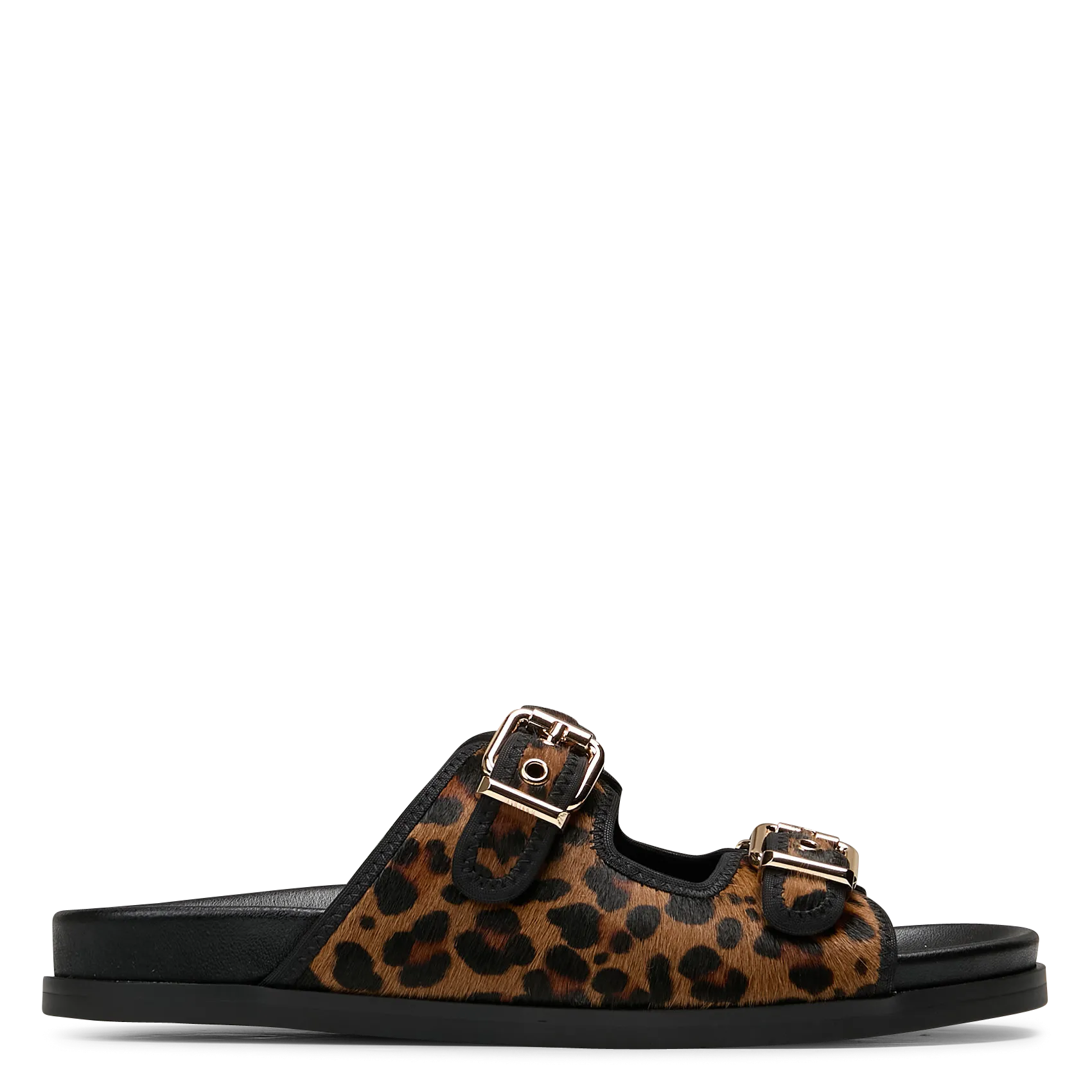 Sandales plates en cuir imprimé Multicolore YAYOI