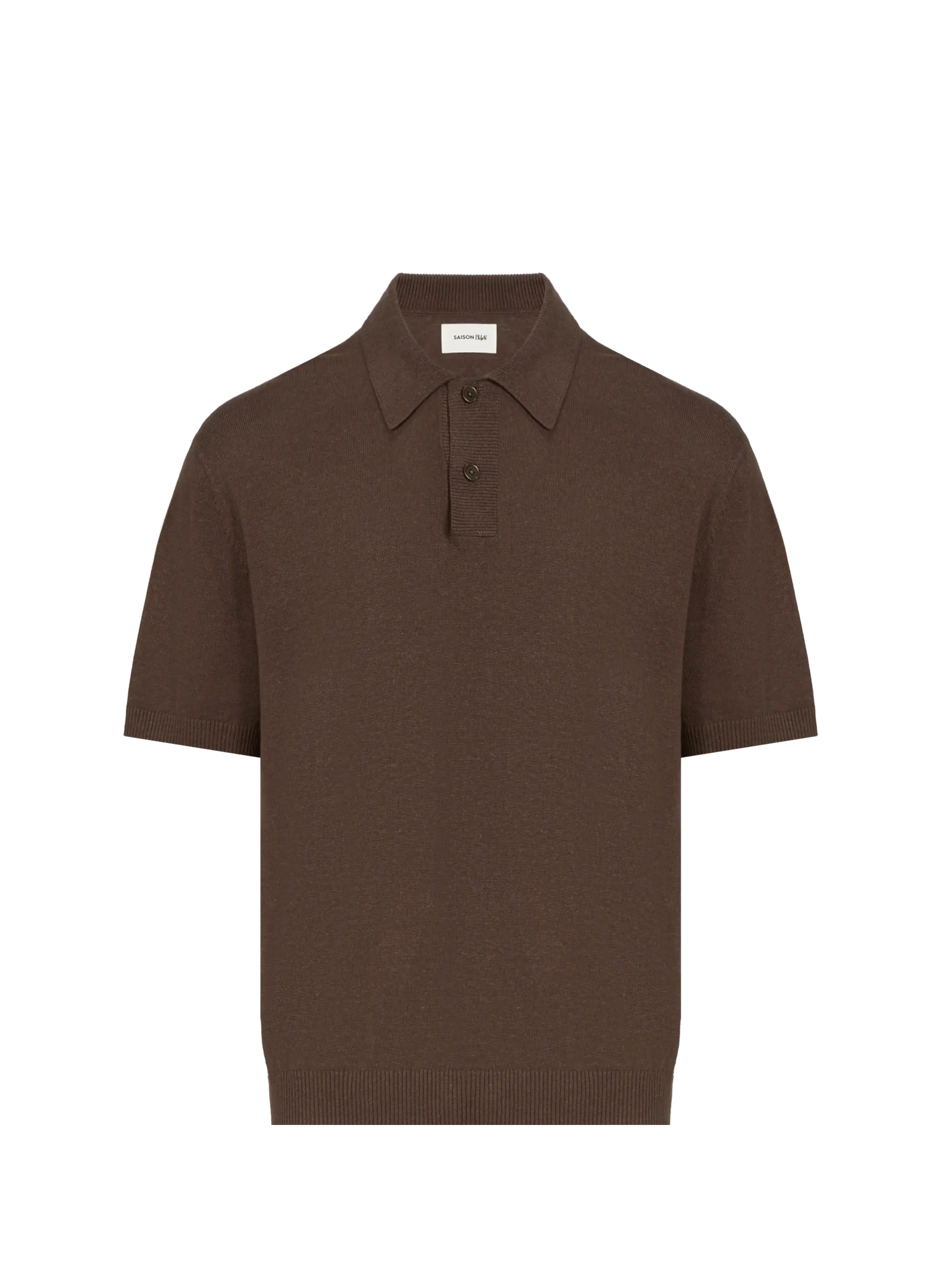 Polo manches courtes en coton et lin Marron BOLL