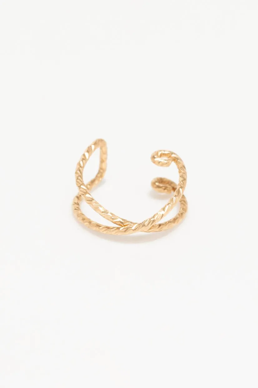 Faux piercing éclat croisé Doré