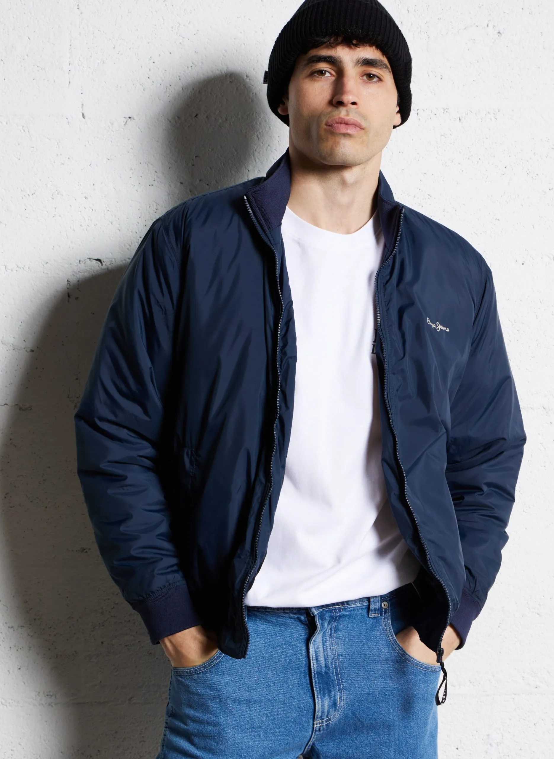 Blouson col montant Bleu