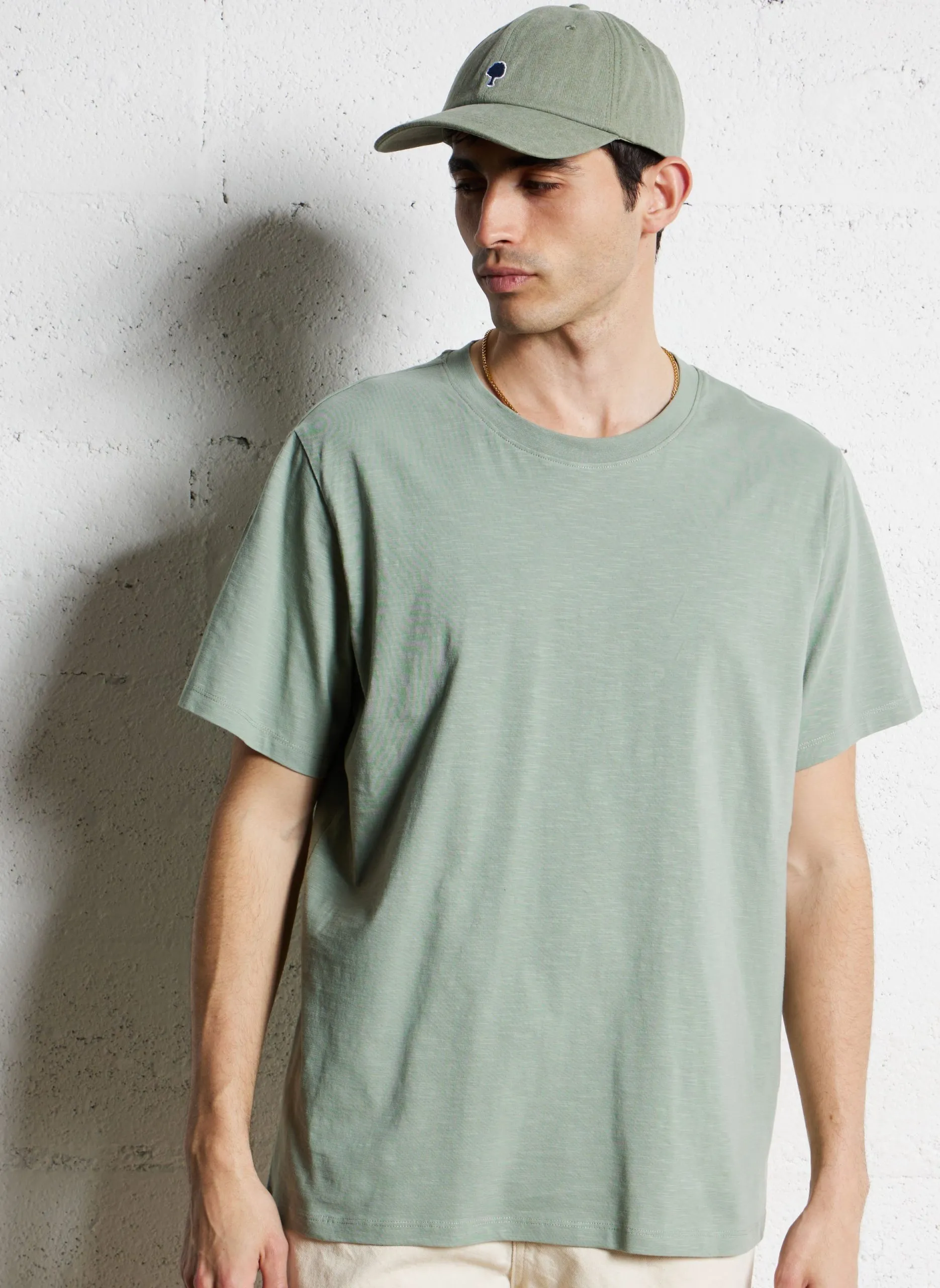Tee-shirt manches courtes en coton bio Vert ASPEN