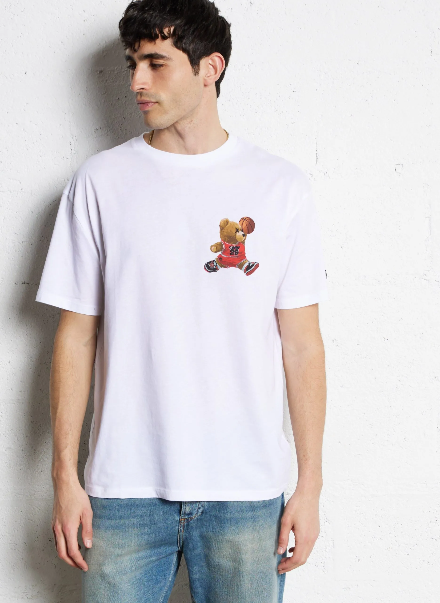 Tee-shirt col rond en coton Blanc TORO