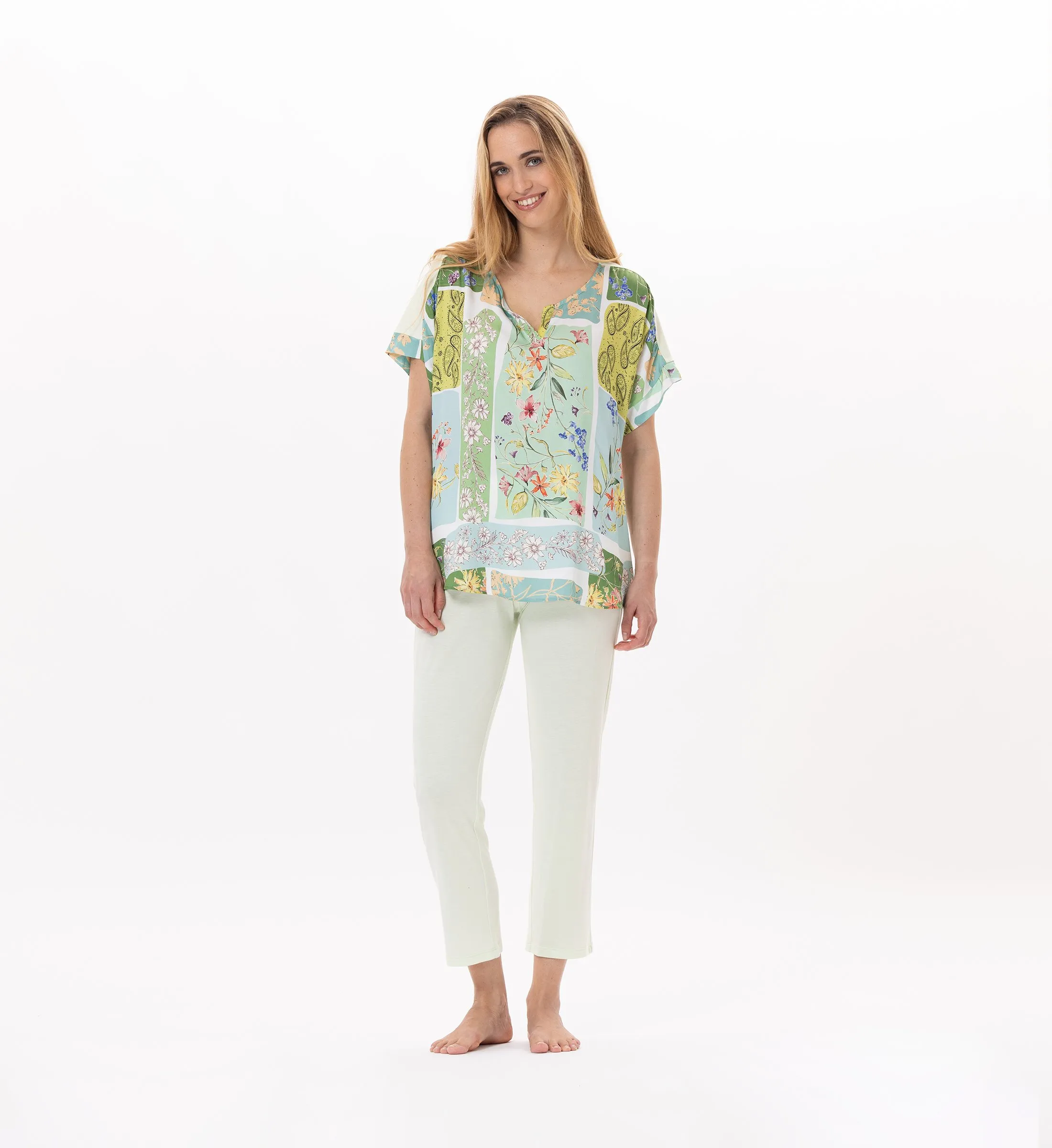 Pyjama en coton Vert ESTEREL 902