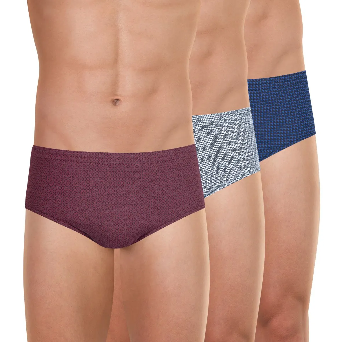 Lot de 3 slips taille haute fermé homme trio fantaisie eminence Bleu