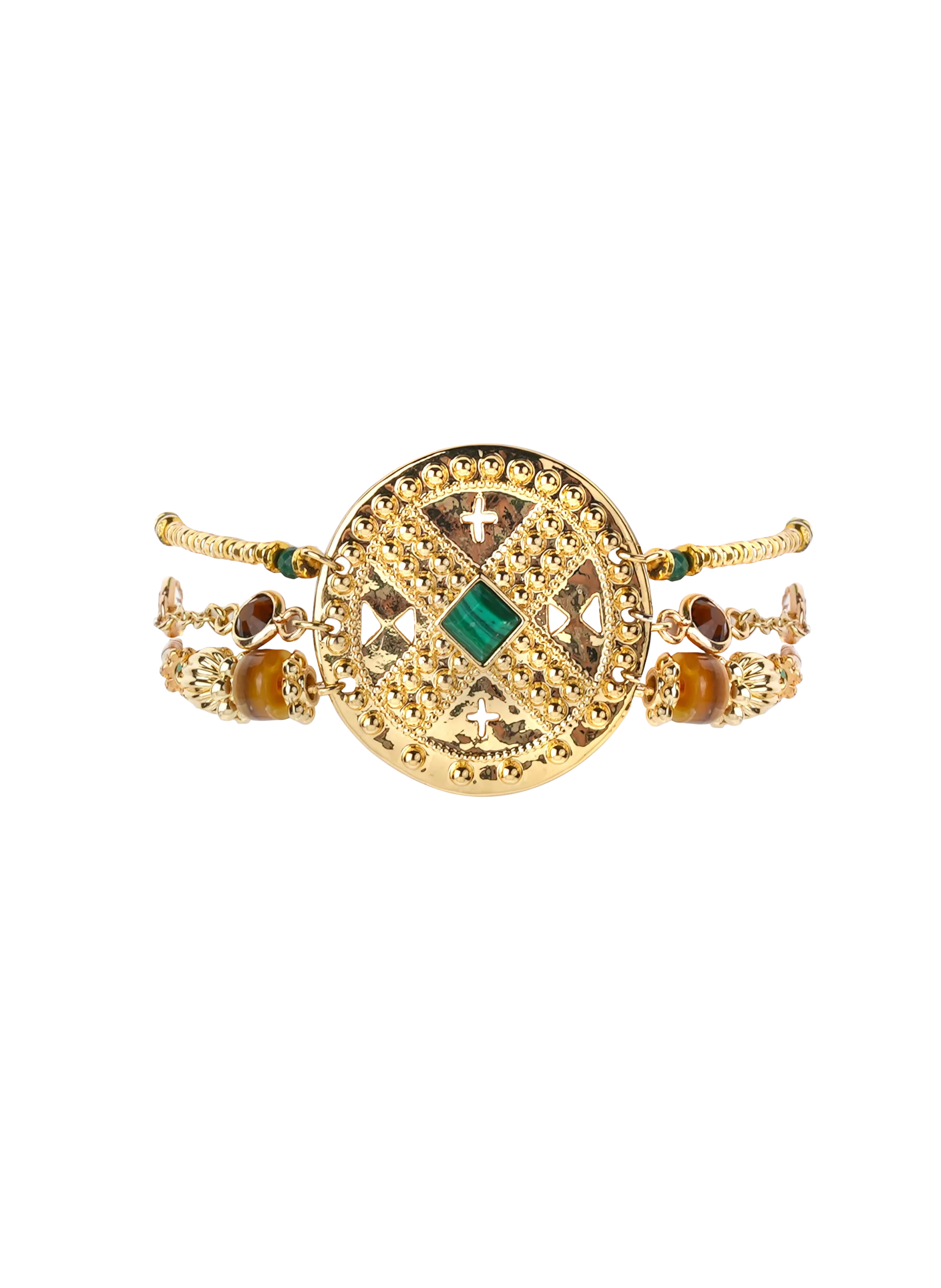 Bracelet manchette multiliens avec fermoir aimanté Doré HEZOU