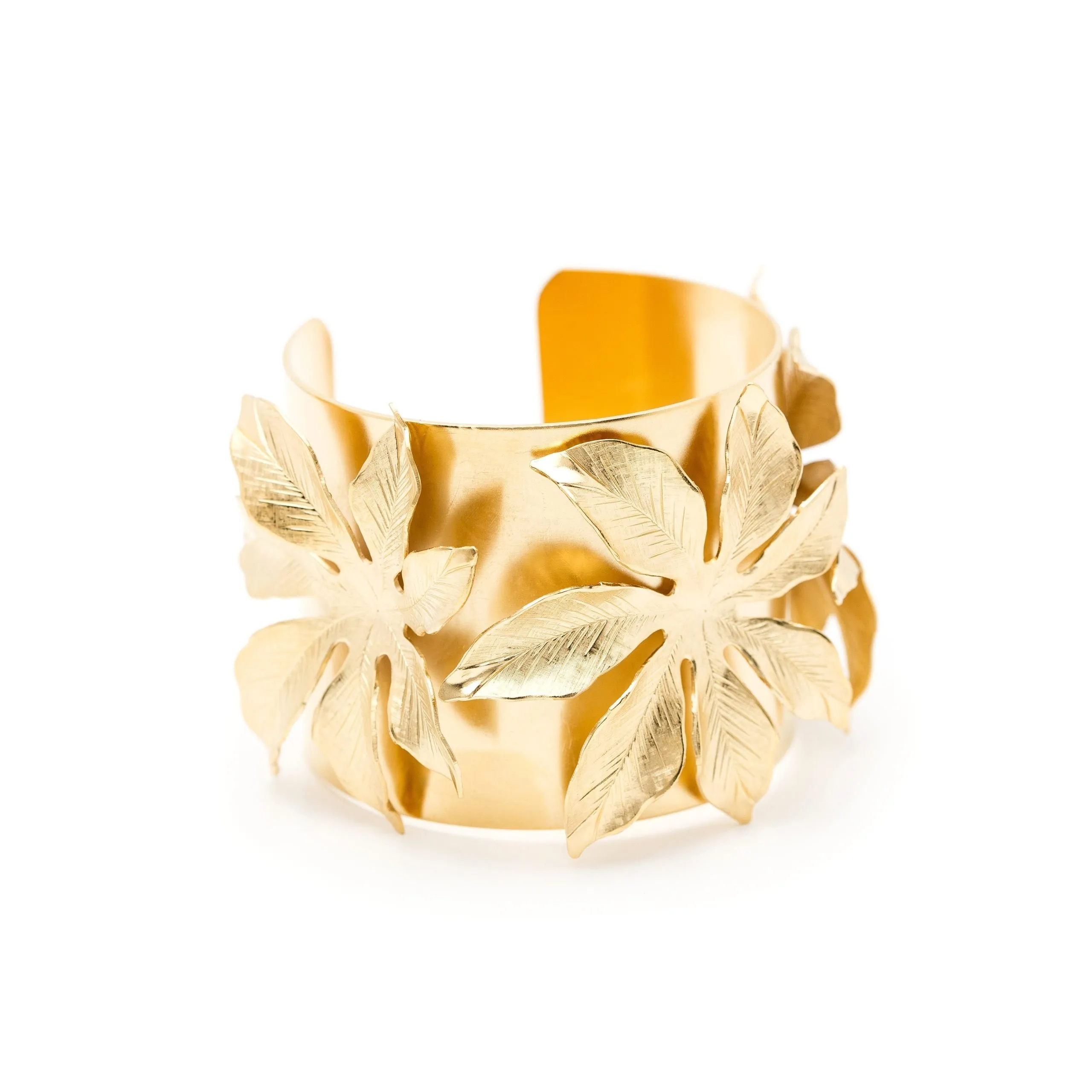 Manchette fleur plaqué argent Doré CHLORIS