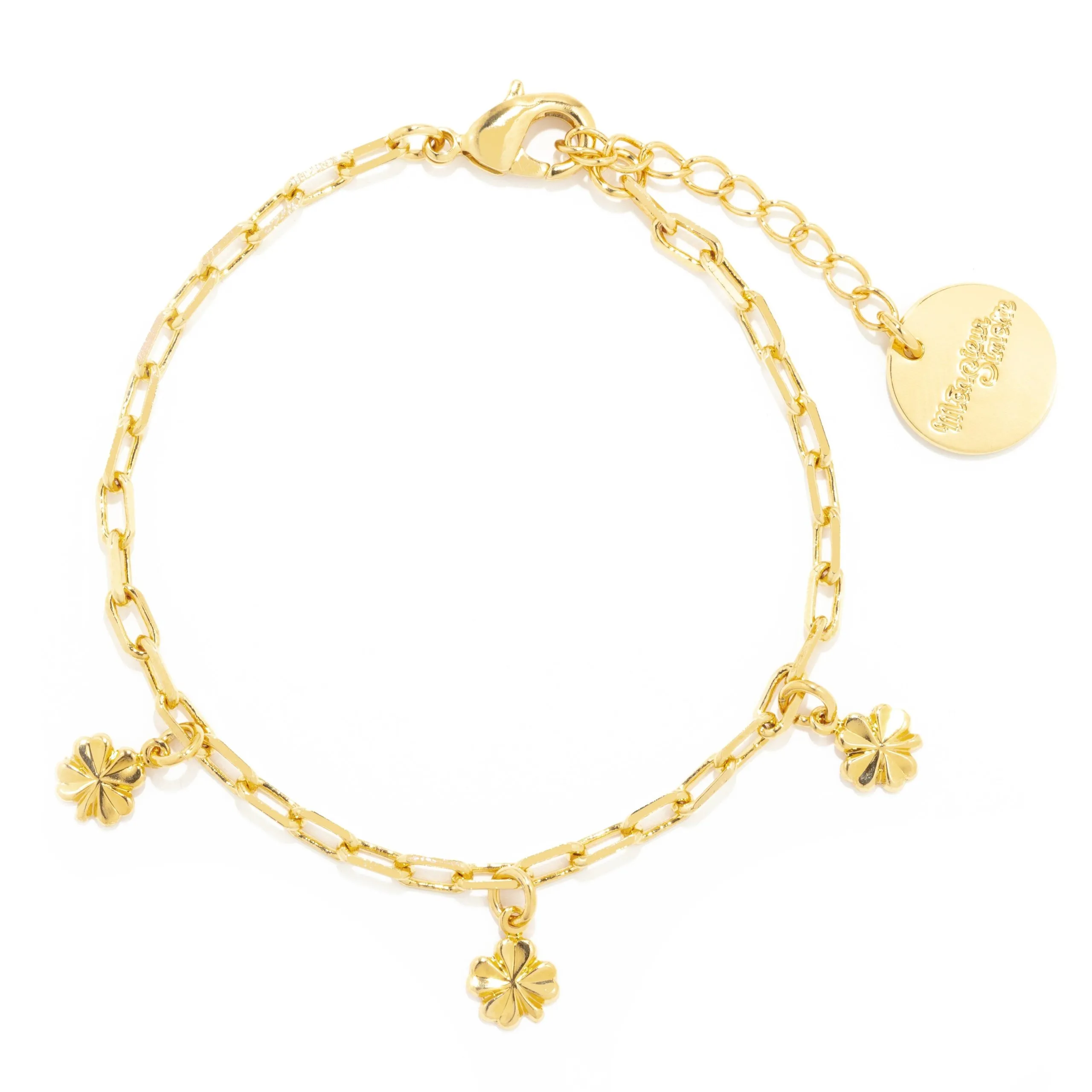 Bracelet trèfles plaqué argent Doré LÉON