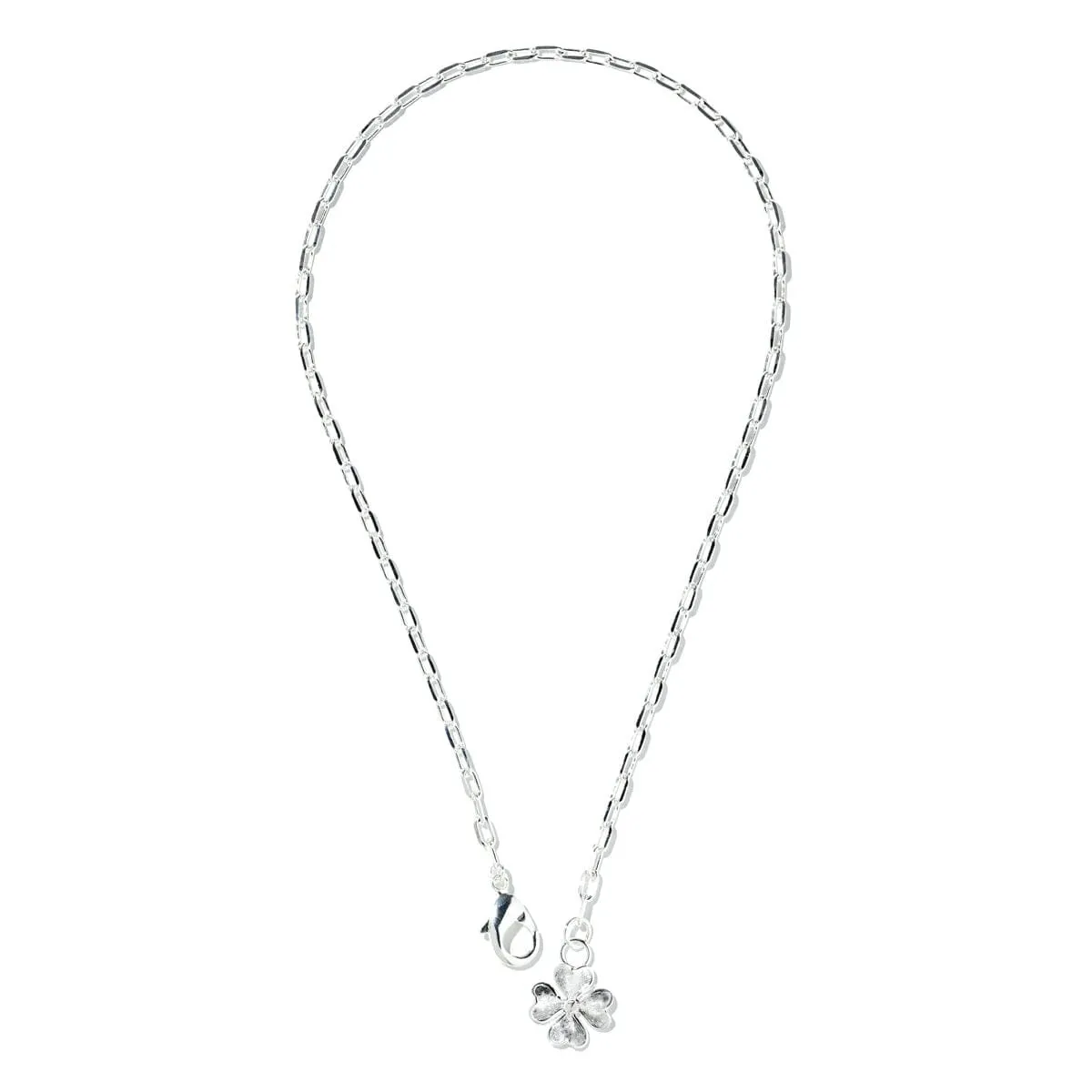 Maxi collier trèfle doré à l'or fin Argent LÉON