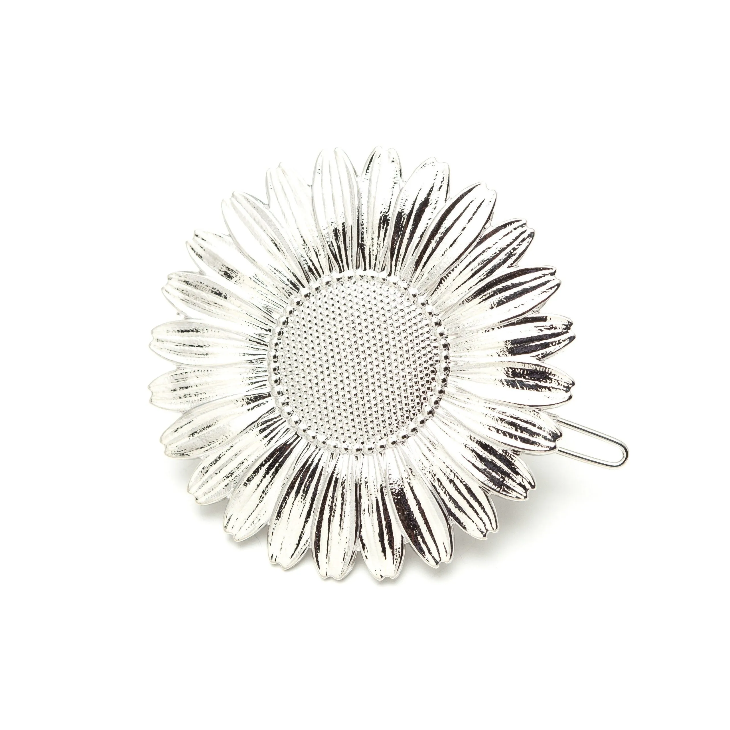 Maxi barrette fleur plaqué argent Argent MAÏA