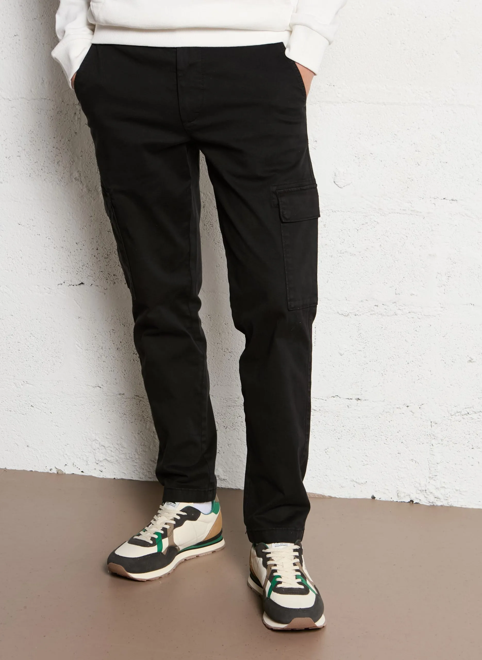 Pantalon cargo slim Noir