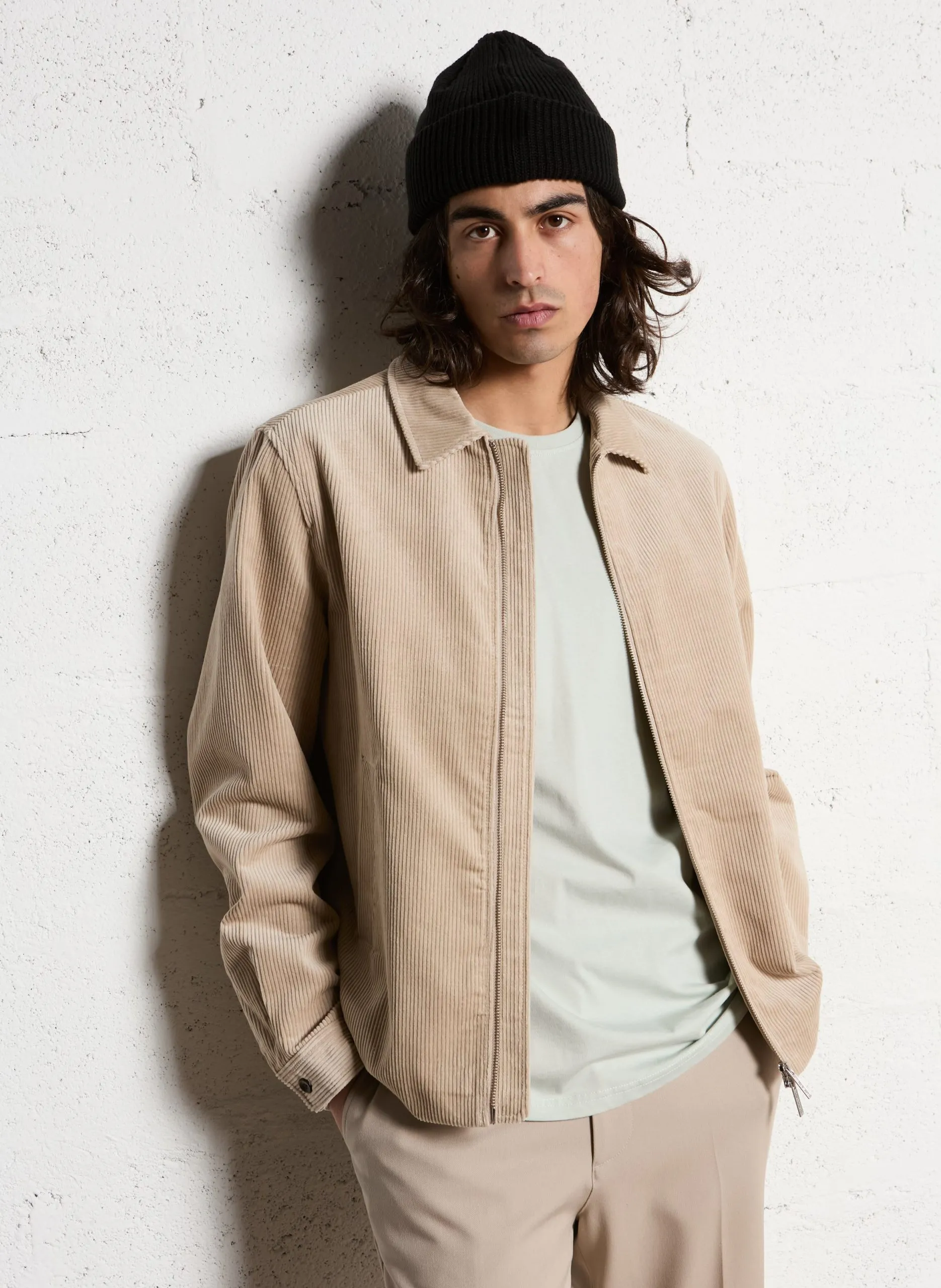 Veste côtelée en coton Beige MARCHALL