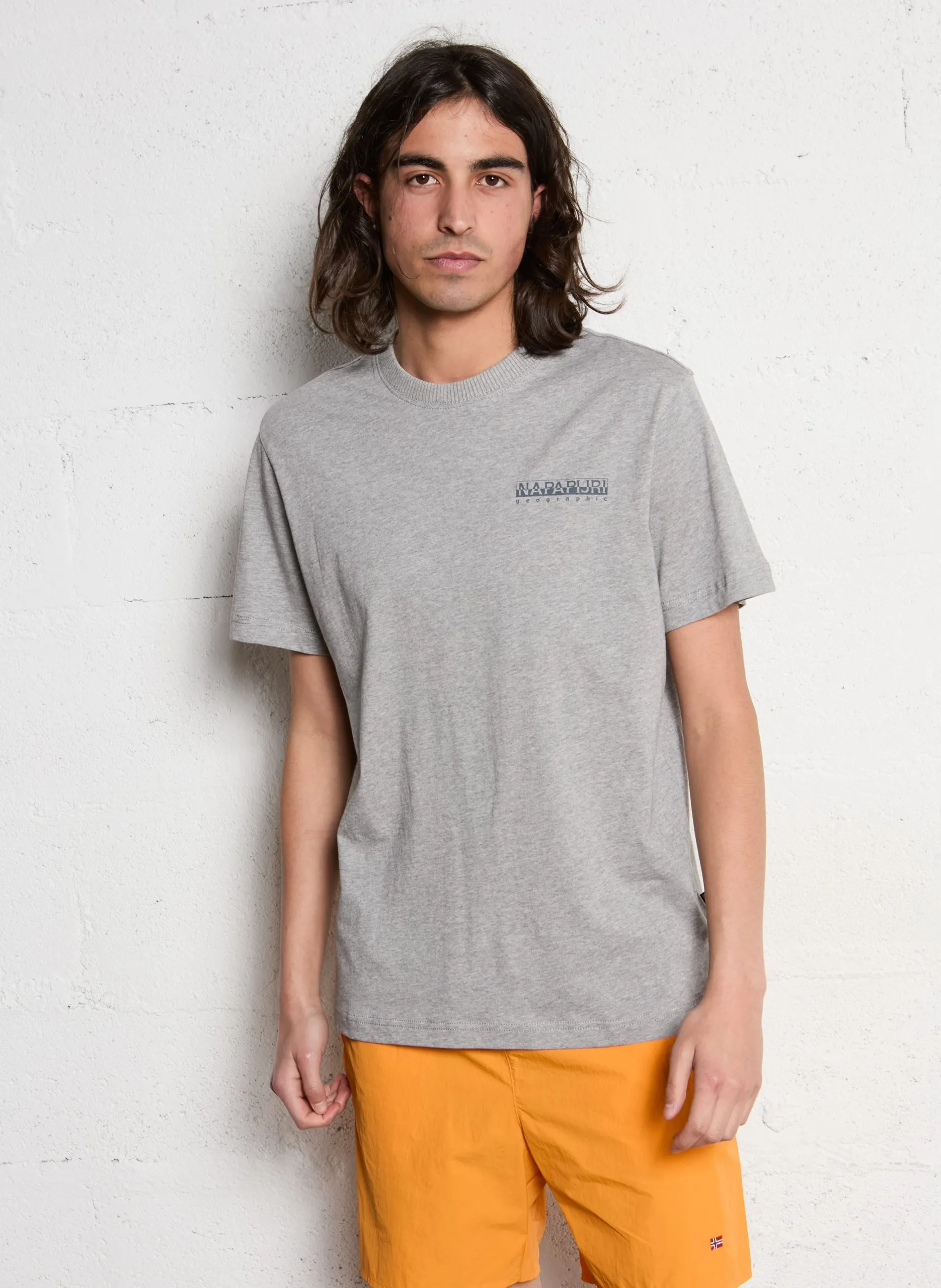 Tee-shirt droit imprimé en coton Gris S-SOVANA SS