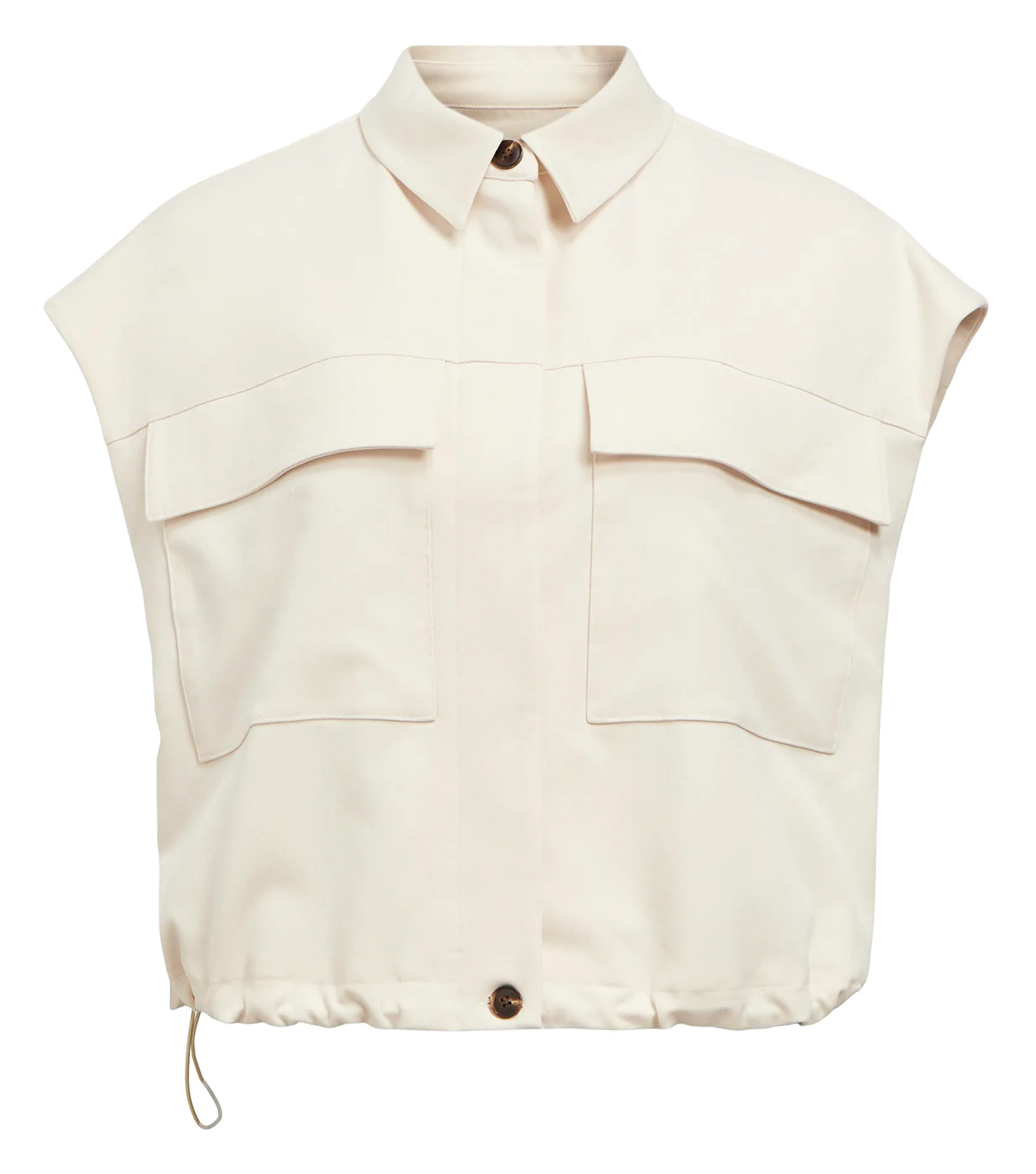 Top col classique Beige LISA