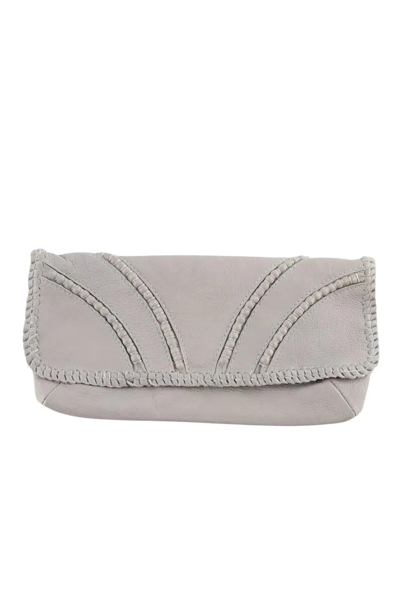 Pochette en cuir Gris
