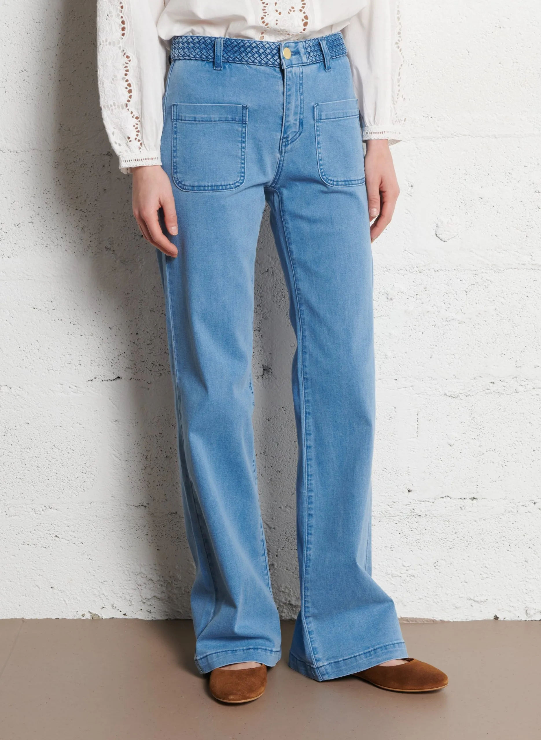 Jean flare en coton mélangé Jean Stone SONNY